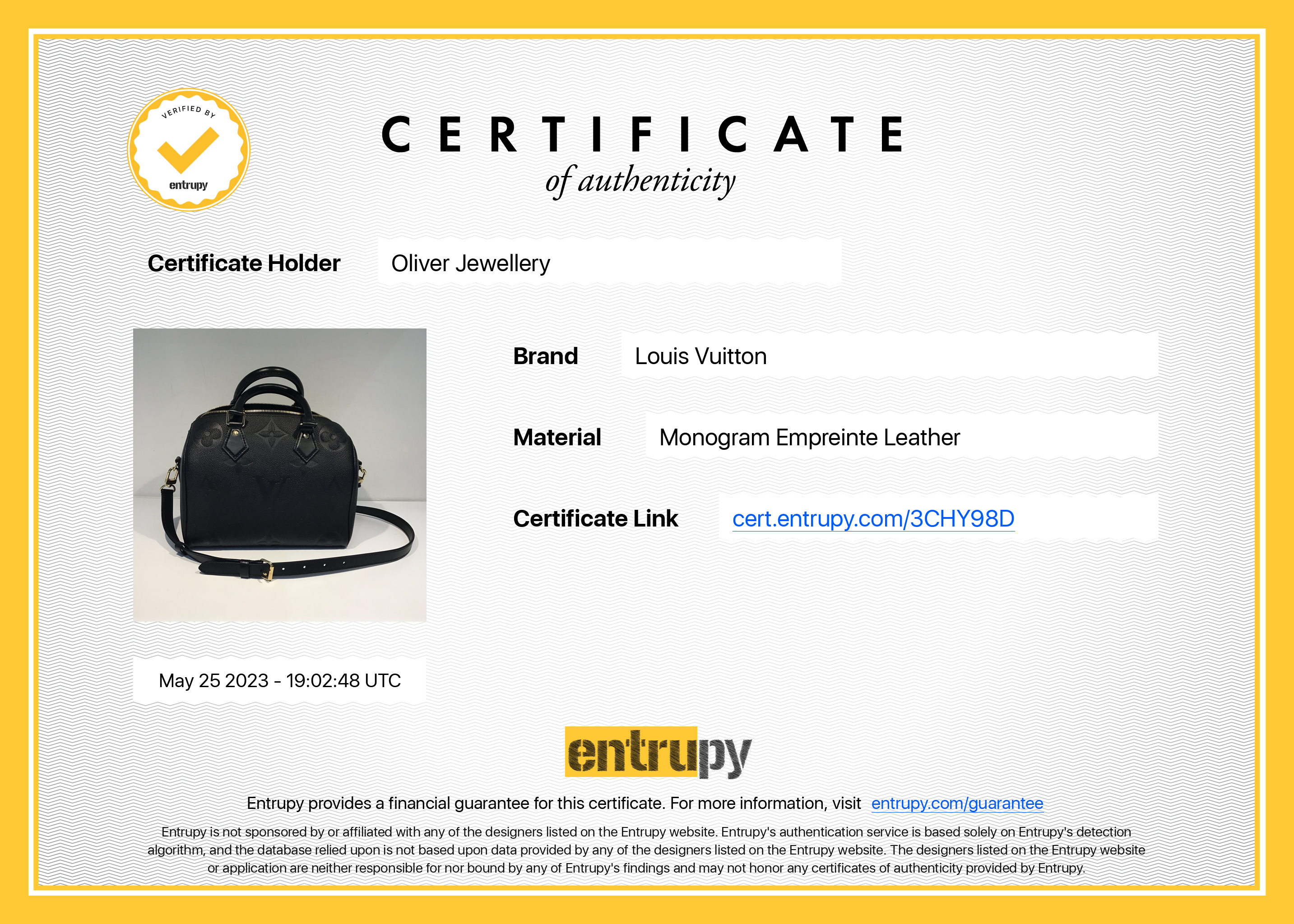 Louis Vuitton 2022 Black Empreinte Speedy Bandouliere 25
