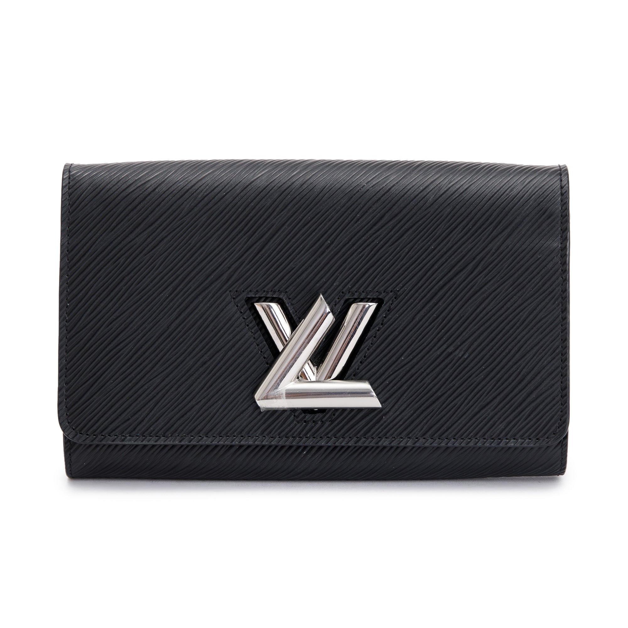 Louis Vuitton 2022 Black Epi Leather Twist Chain Wallet w/ Box