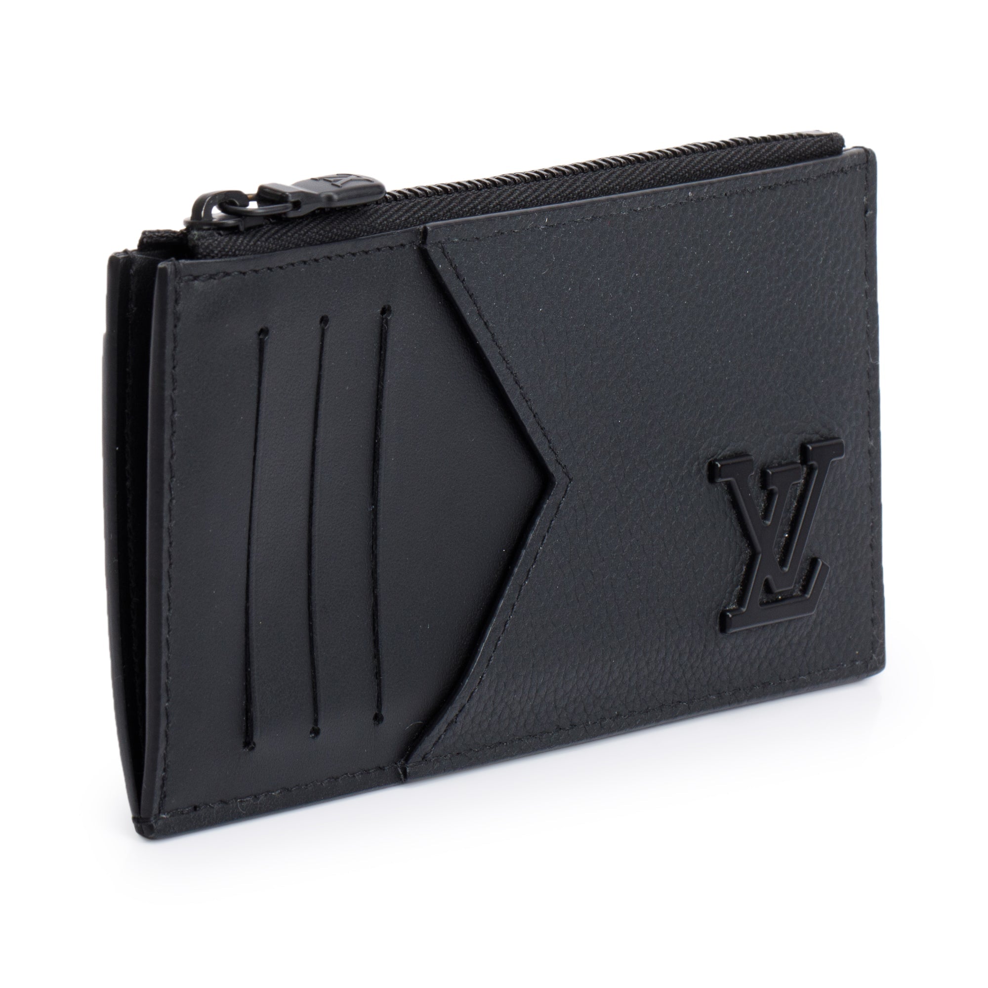 Louis Vuitton 2022 Black Leather Coin Card Holder