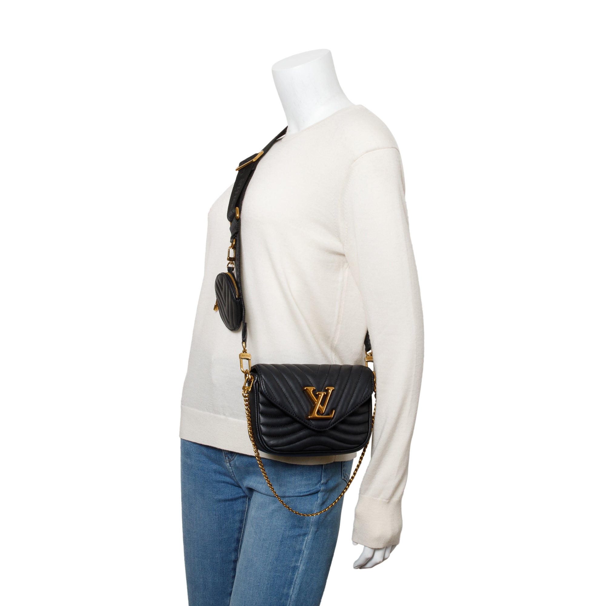 Louis Vuitton 2022 Black Leather New Wave Multi-Pochette