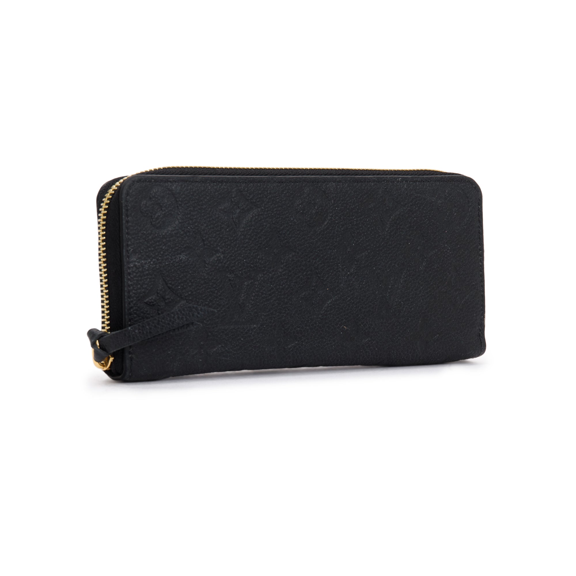 Louis Vuitton 2022 Black Monogram Empreinte Clemence Wallet w/ Box