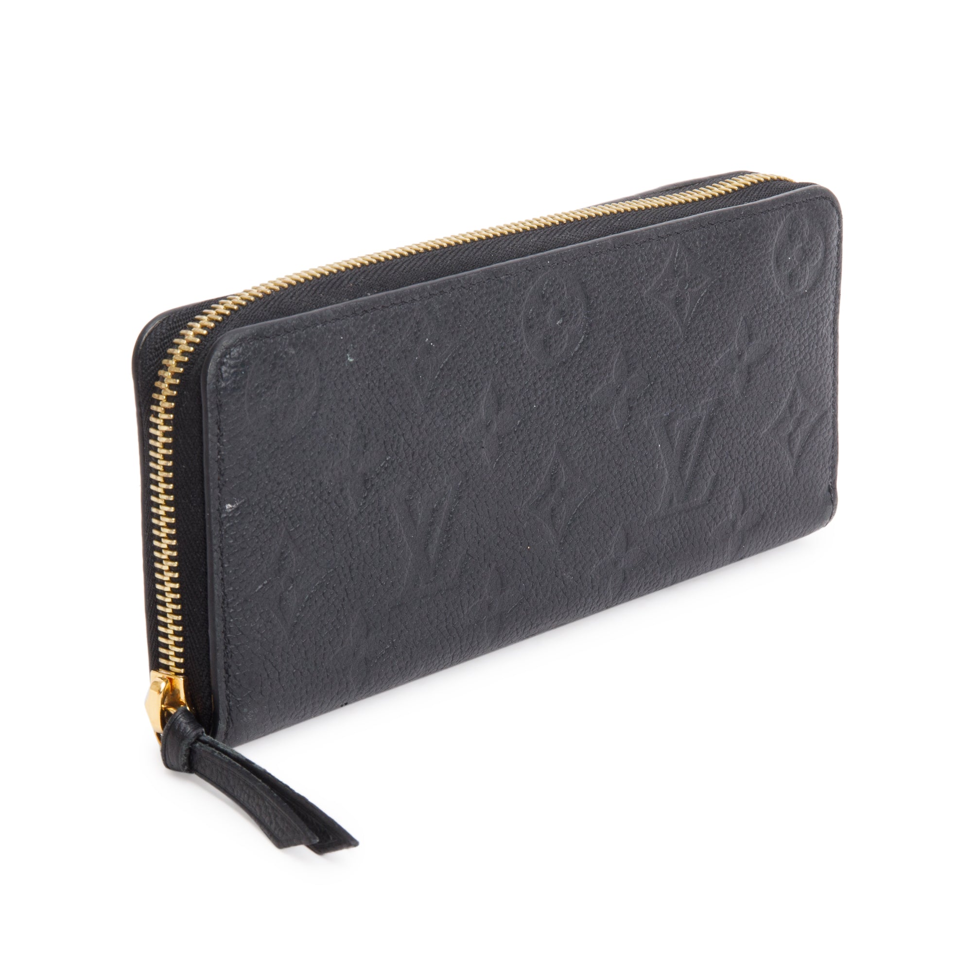 Louis Vuitton 2022 Black Monogram Empreinte Clemence Wallet w/ Box