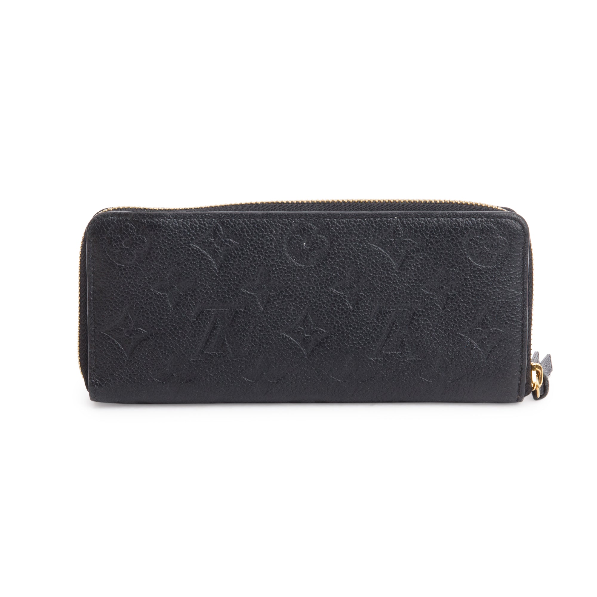 Louis Vuitton 2022 Black Monogram Empreinte Clemence Wallet w/ Box
