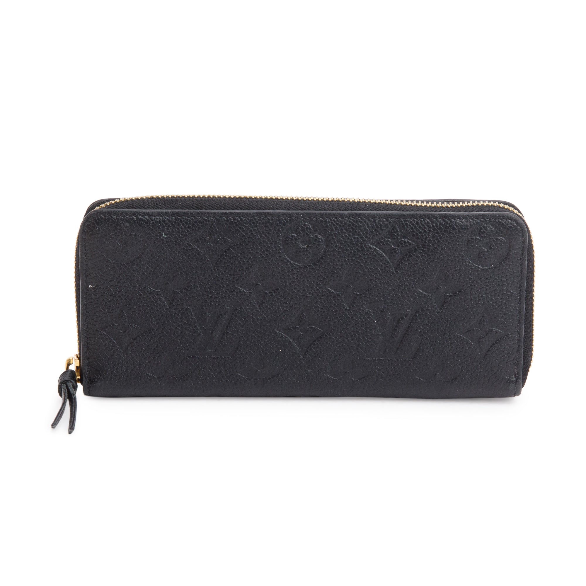 Louis Vuitton 2022 Black Monogram Empreinte Clemence Wallet w/ Box