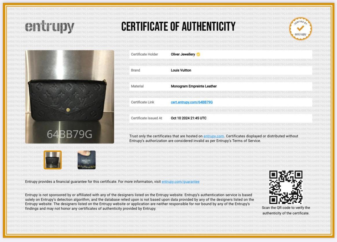 Louis Vuitton 2022 Black Monogram Empreinte Leather Felicie Pochette