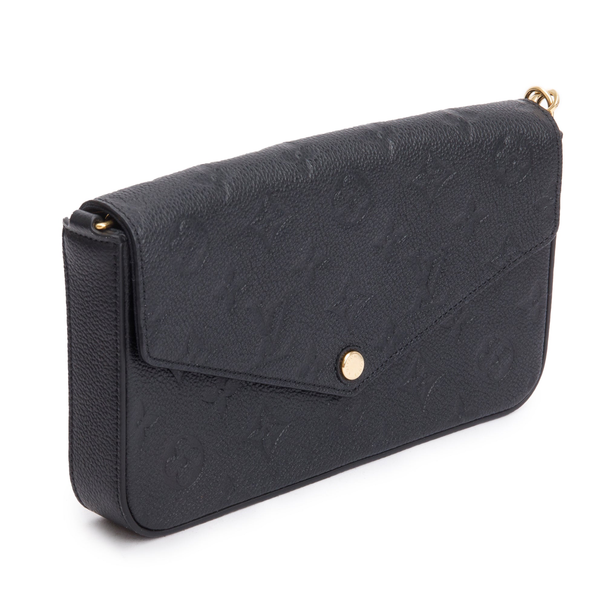 Louis Vuitton 2022 Black Monogram Empreinte Leather Felicie Pochette