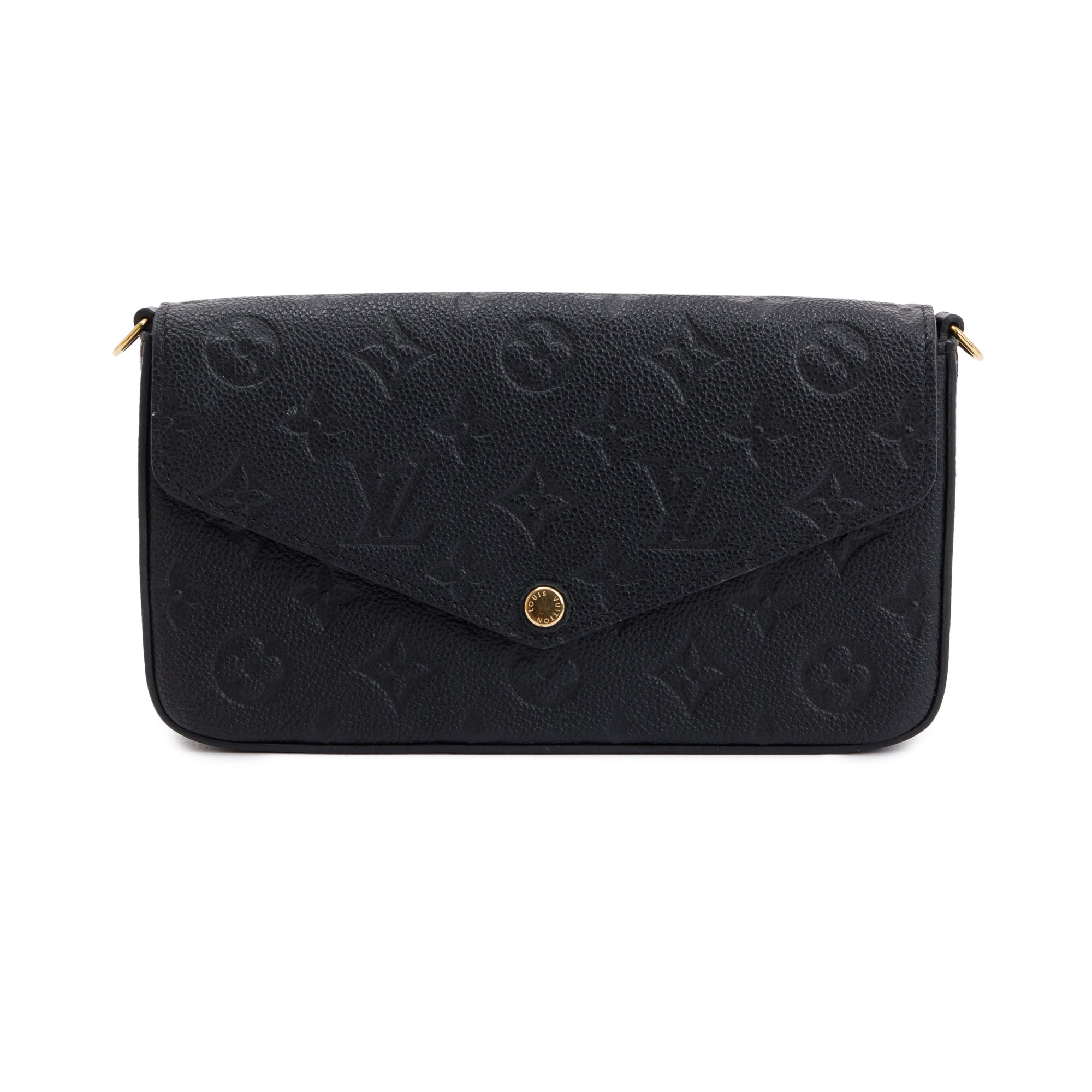 Louis Vuitton 2022 Black Monogram Empreinte Leather Felicie Pochette w/ Box & Inserts