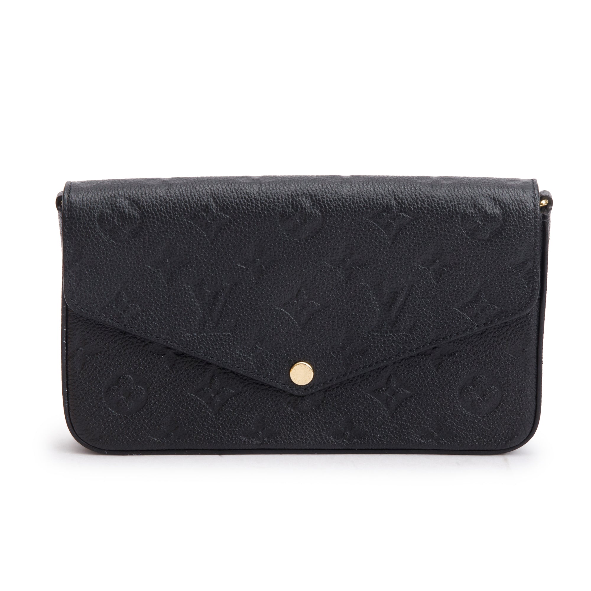 Louis Vuitton 2022 Black Monogram Empreinte Leather Felicie Pochette w/ Insert & Box