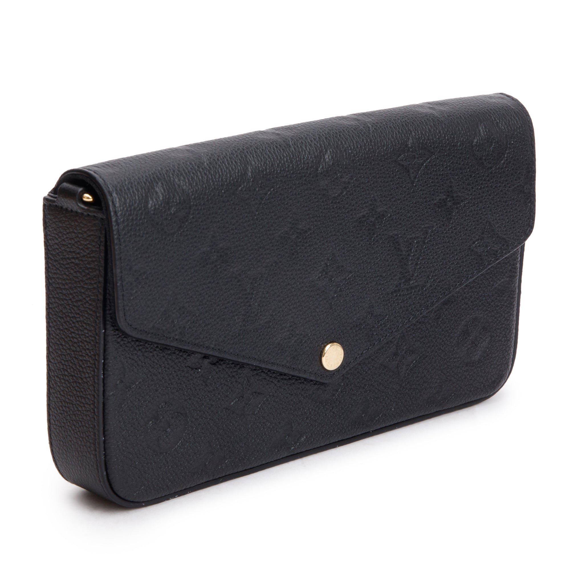 Louis Vuitton 2022 Black Monogram Empreinte Leather Felicie Pochette w/ Insert & Box
