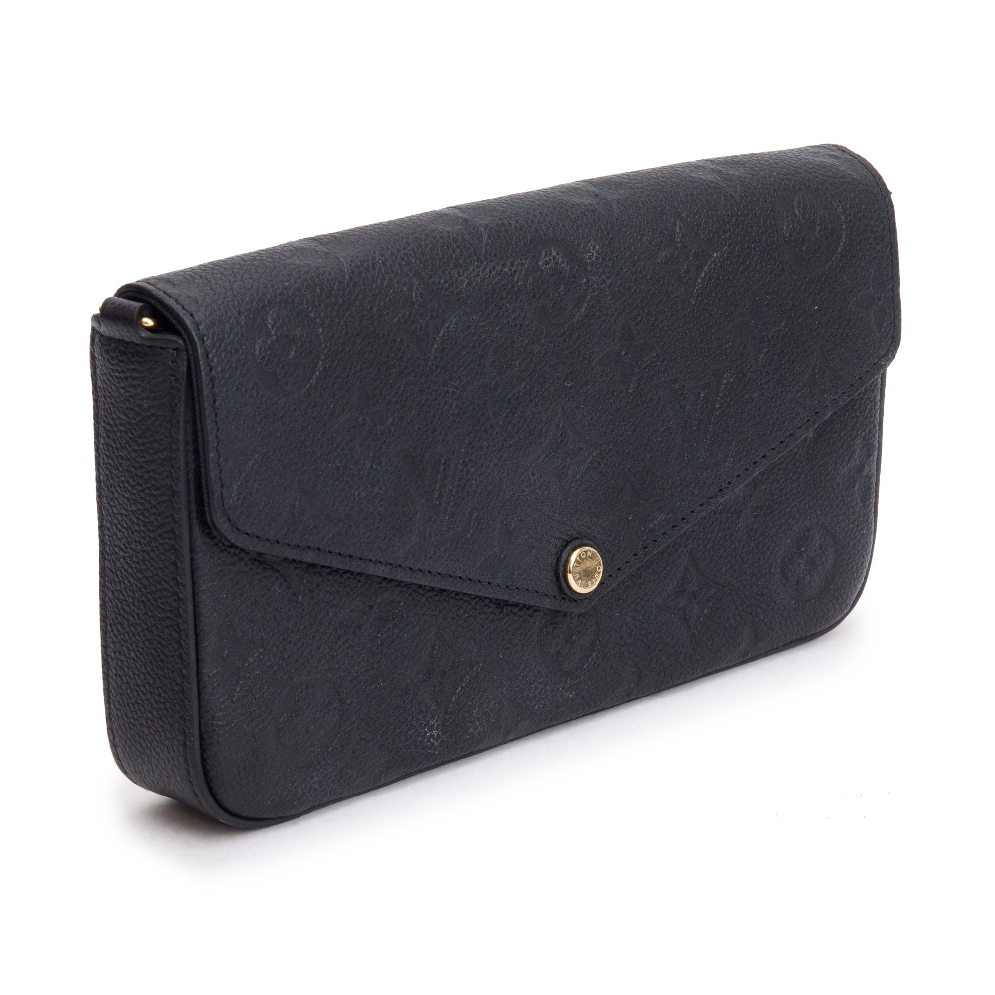 Louis Vuitton 2022 Black Monogram Empreinte Leather Felicie Pochette w/ Inserts