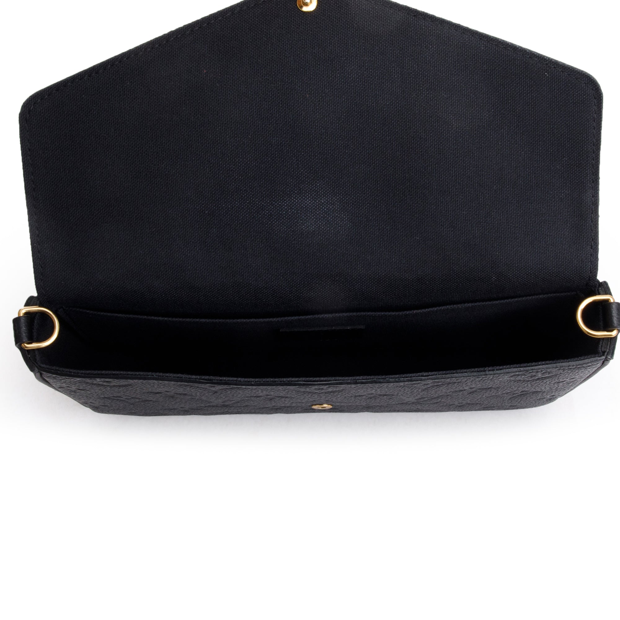 Louis Vuitton 2022 Black Monogram Empreinte Leather Felicie Pochette w/ Inserts