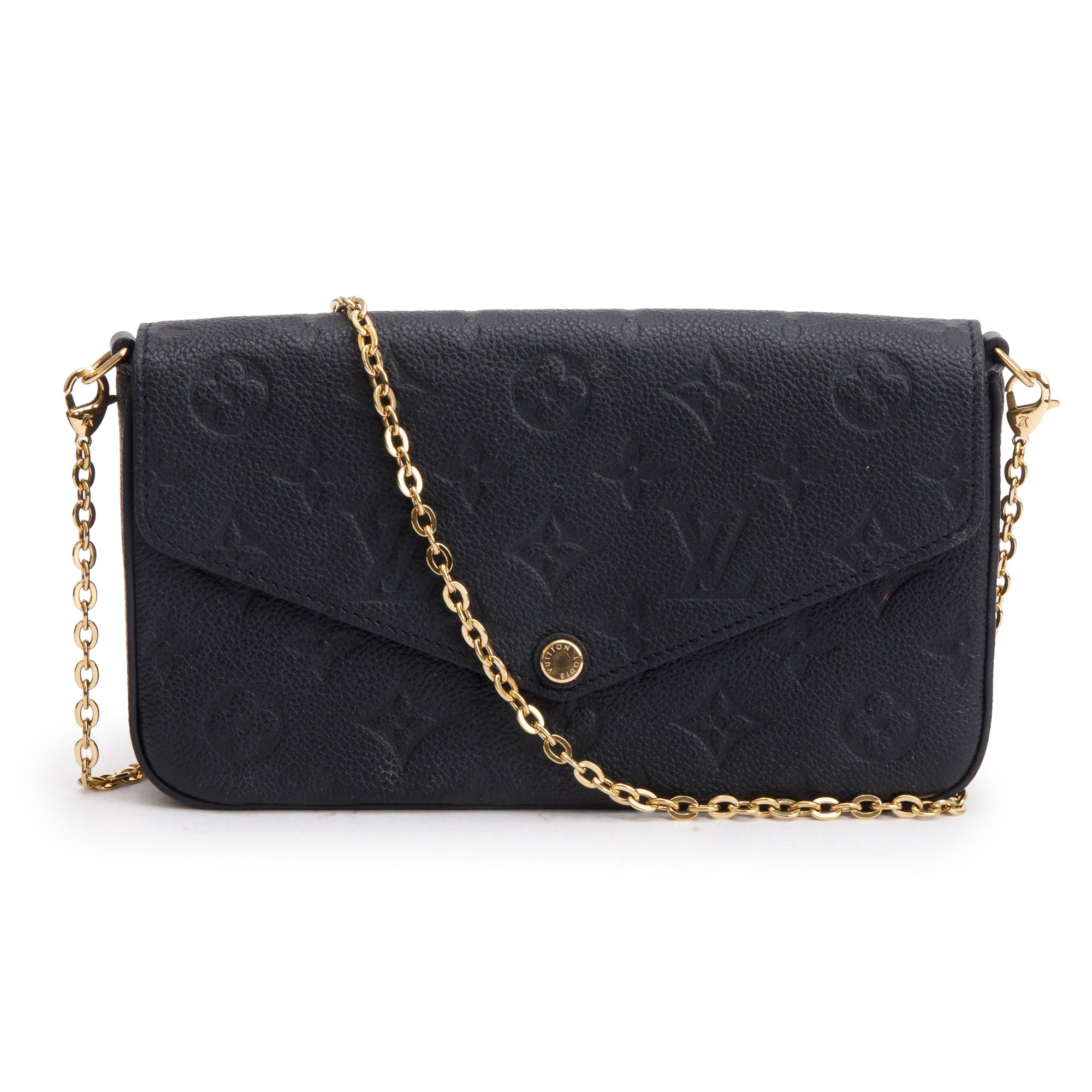 Louis Vuitton 2022 Black Monogram Empreinte Leather Felicie Pochette w/ Inserts
