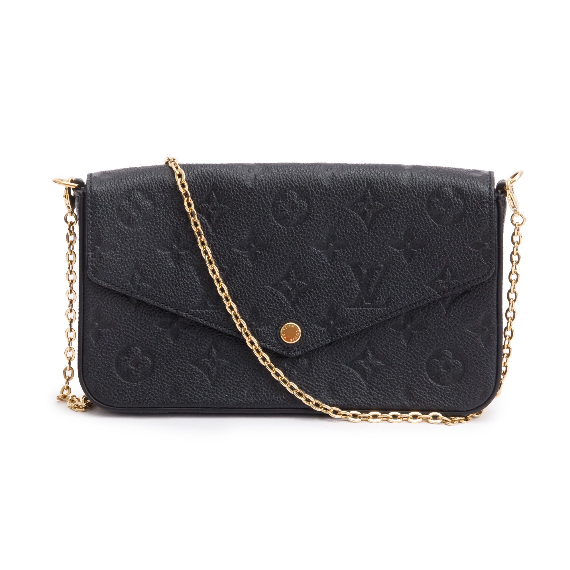 Louis Vuitton 2022 Black Monogram Empreinte Leather Felicie Pochette