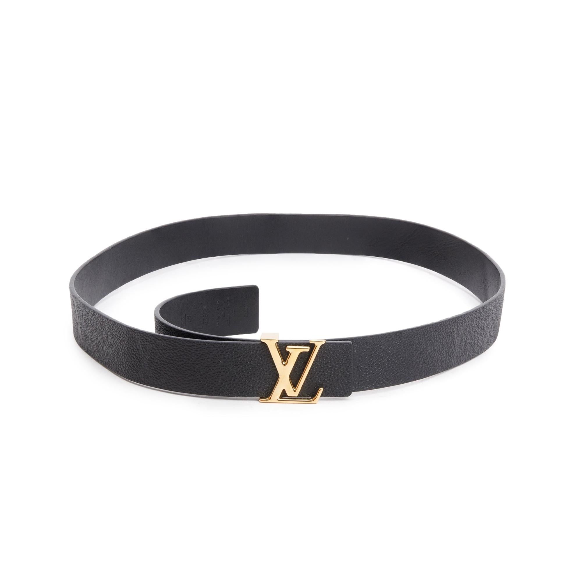 Louis Vuitton 2022 Black Monogram Empreinte Leather Iconic 30 MM Reversible Belt 90 36 w/ Box