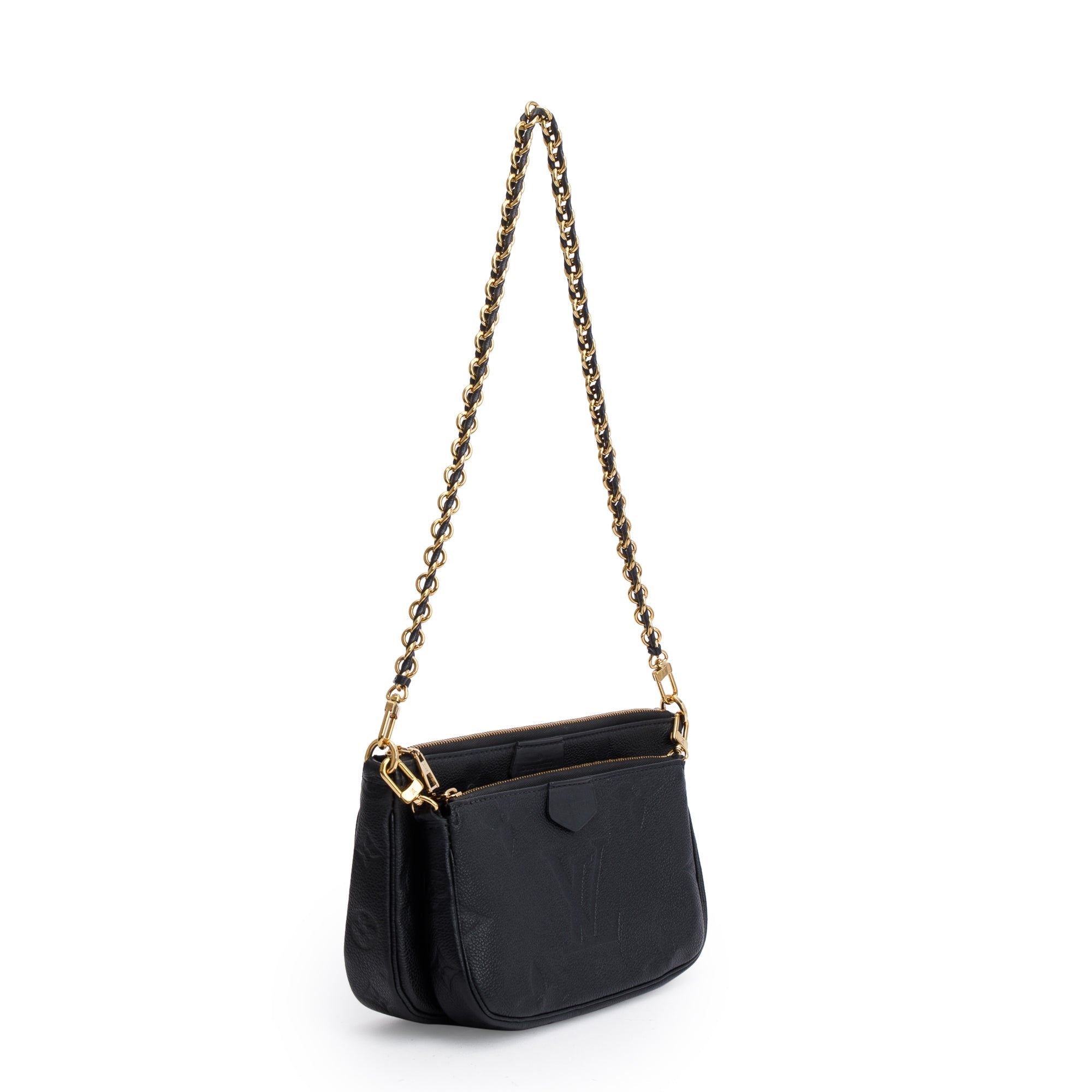 Louis Vuitton 2022 Black Monogram Empreinte Leather Multi Pochette Accessoires