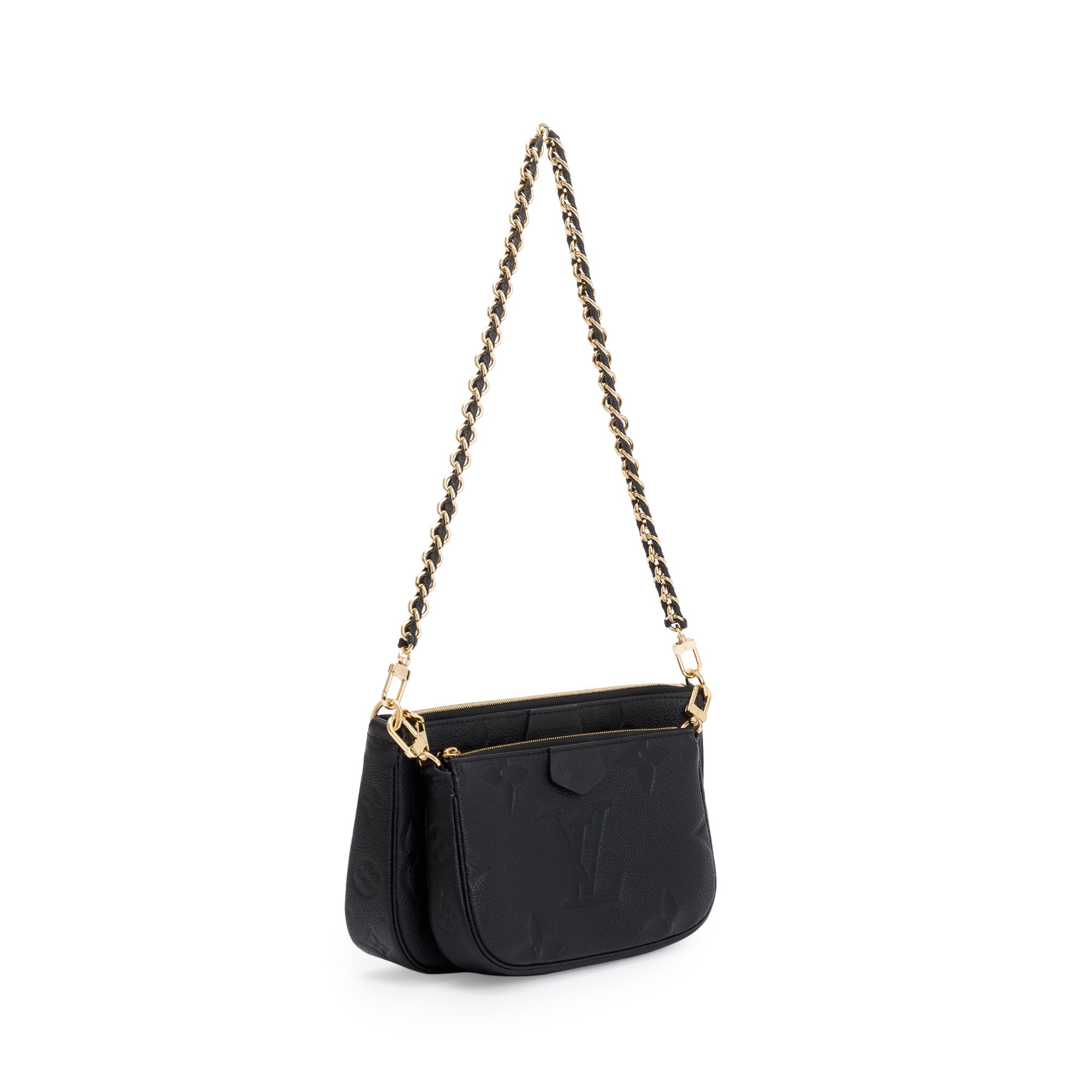 Louis Vuitton 2022 Black Monogram Empreinte Leather Multi-Pochette Accessoires w/ Box