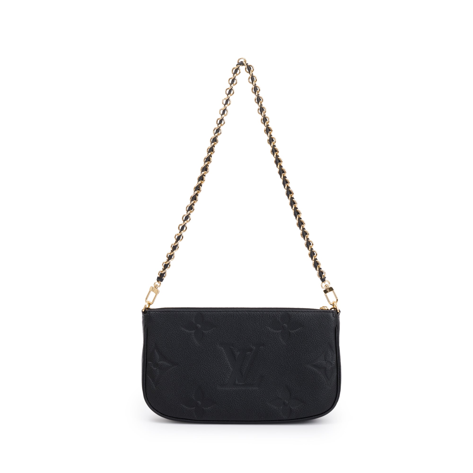 Louis Vuitton 2022 Black Monogram Empreinte Leather Multi-Pochette Accessoires w/ Box