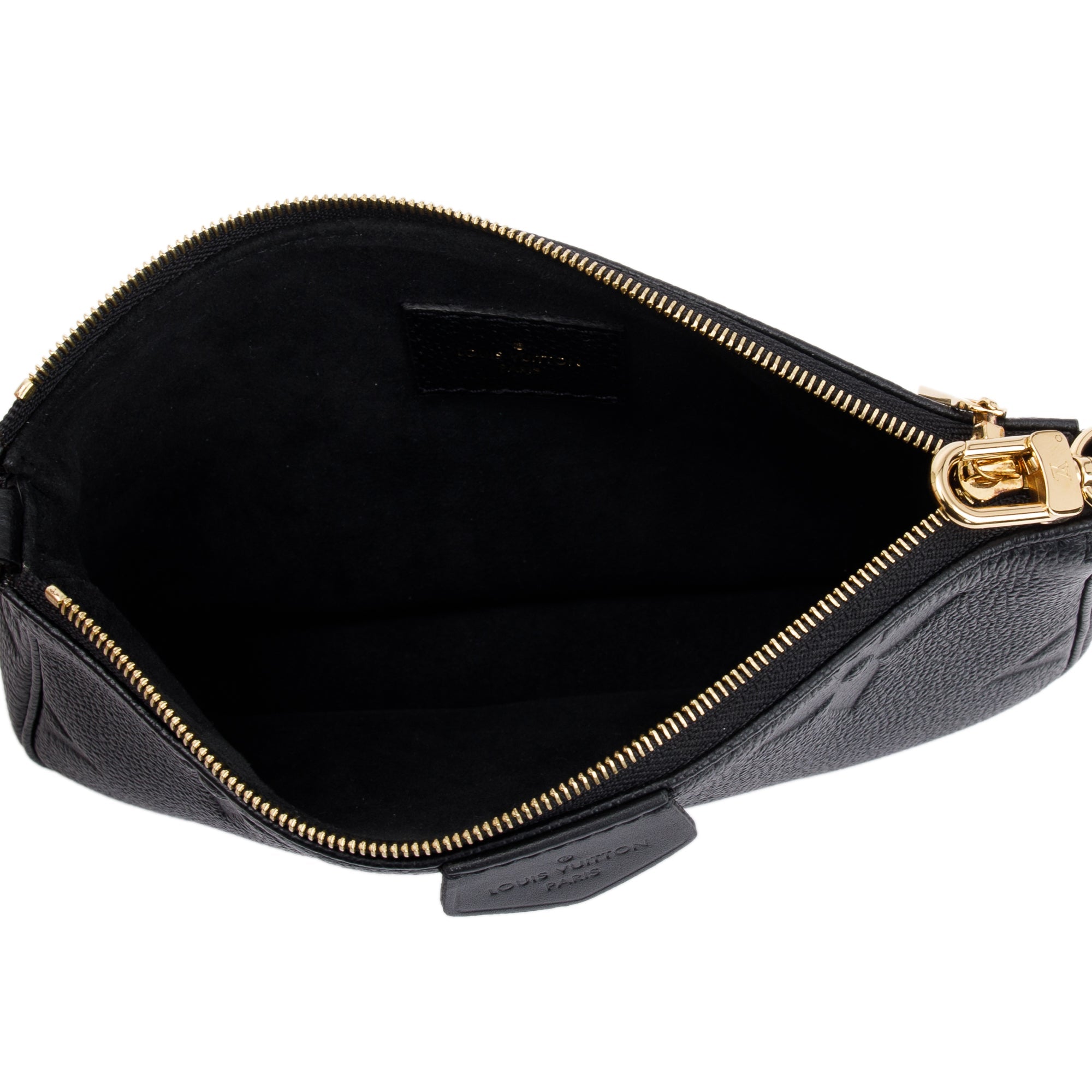 Louis Vuitton 2022 Black Monogram Empreinte Leather Multi-Pochette Accessoires w/ Box