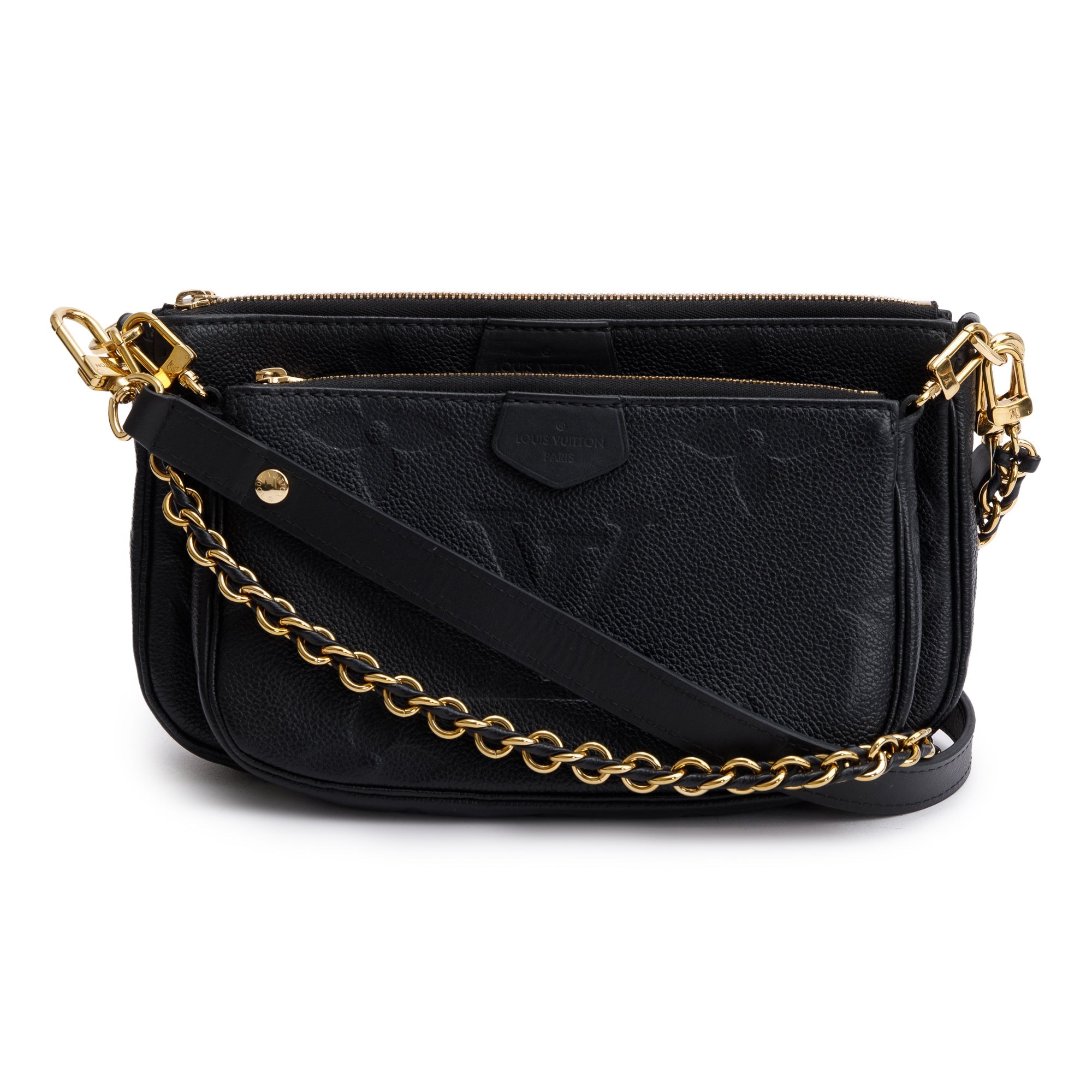 Louis Vuitton 2022 Black Monogram Empreinte Leather Multi Pochette Accessoires