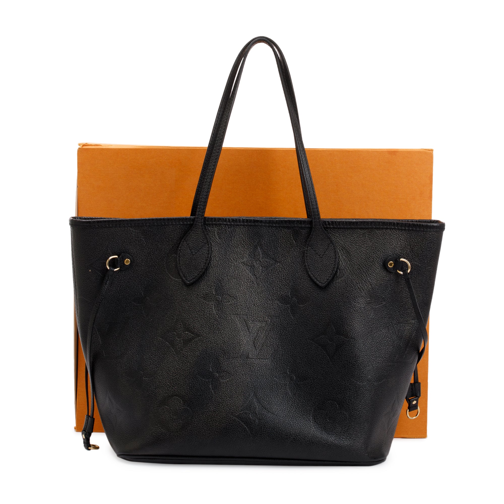 Louis Vuitton 2022 Black Monogram Empreinte Leather Neverfull MM w/ Pouch & Box