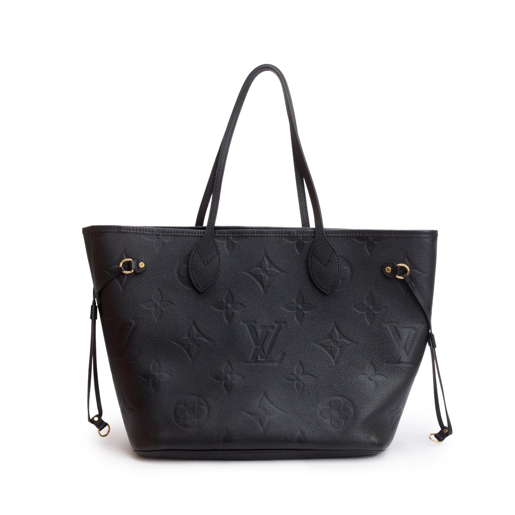 Louis Vuitton 2022 Black Monogram Empreinte Leather Neverfull MM w/ Pouch & Box