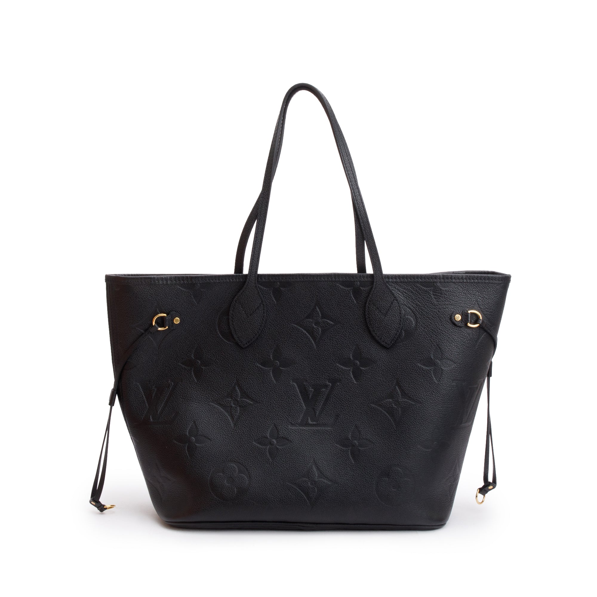 Louis Vuitton 2022 Black Monogram Empreinte Leather Neverfull MM w/ Pouch & Box