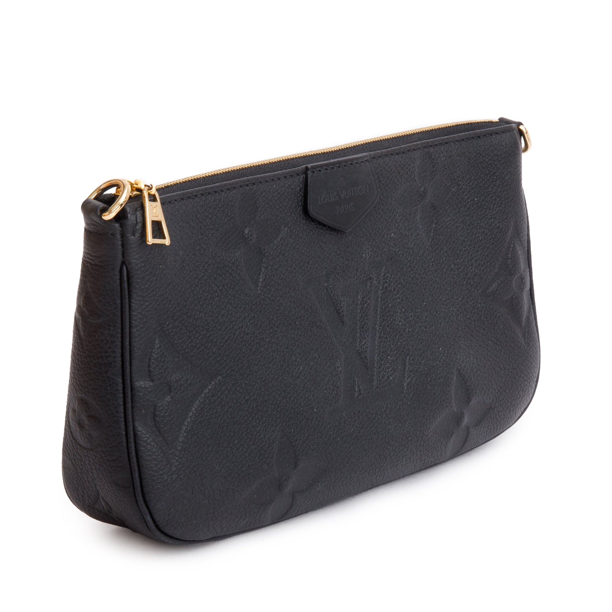 Louis Vuitton 2022 Black Monogram Empreinte Leather Pochette Accessoires w/ Box