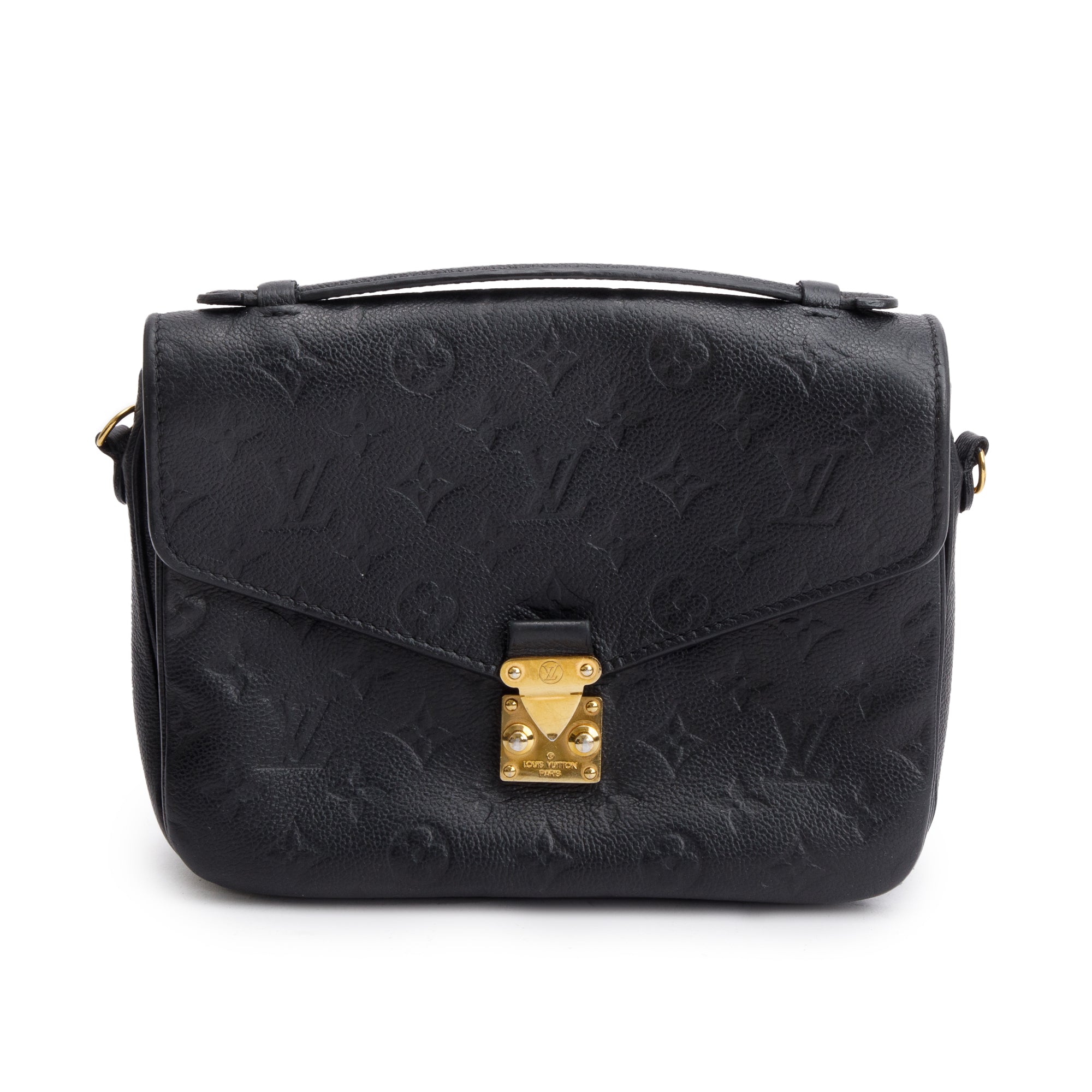 Louis Vuitton 2022 Black Monogram Empreinte Leather Pochette Metis