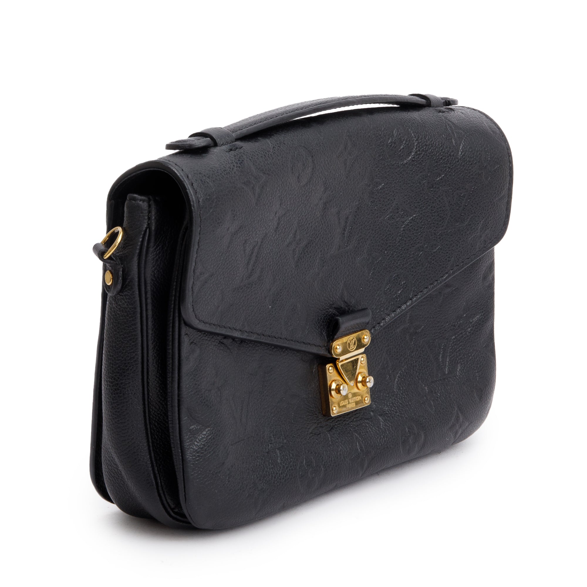 Louis Vuitton 2022 Black Monogram Empreinte Leather Pochette Metis