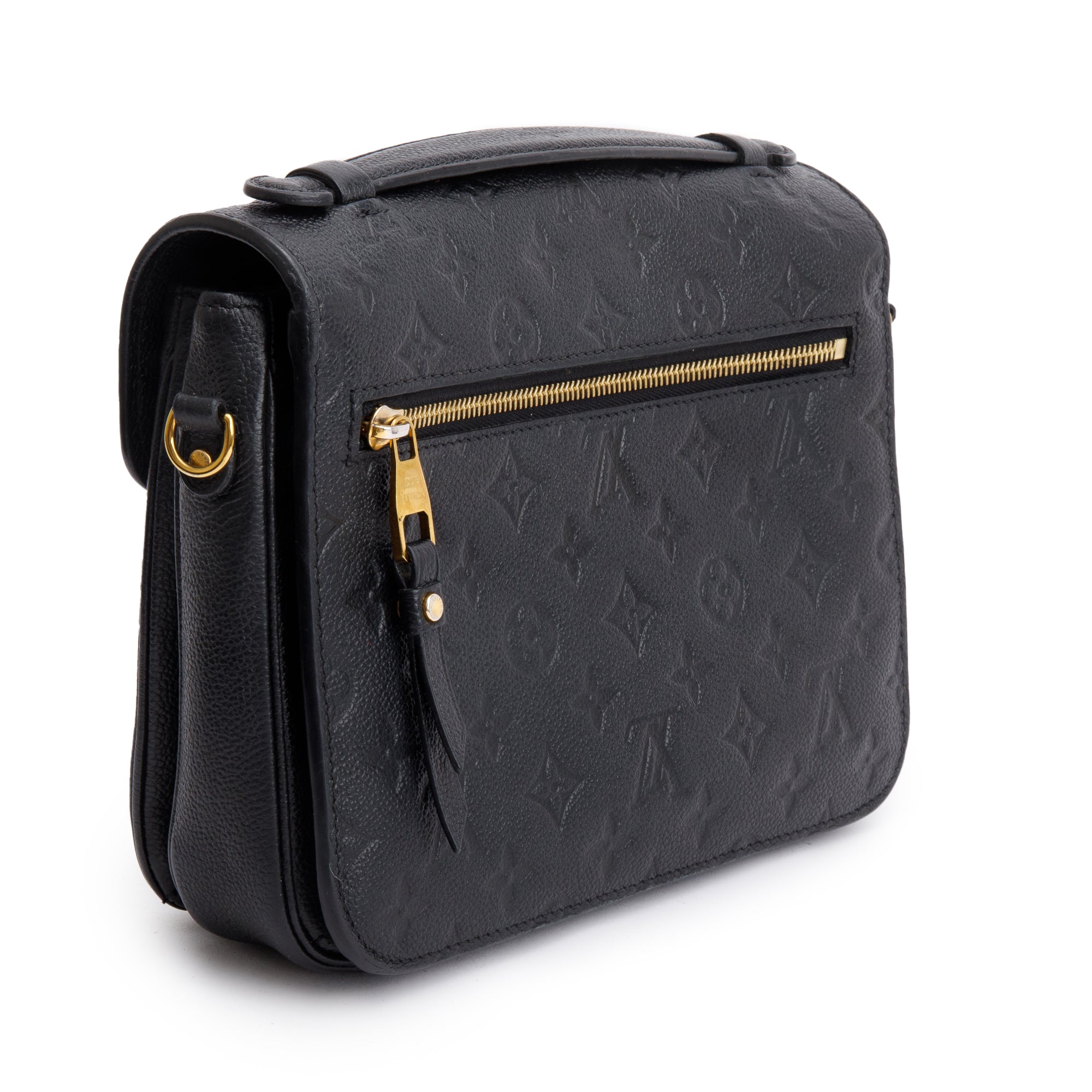 Louis Vuitton 2022 Black Monogram Empreinte Leather Pochette Metis