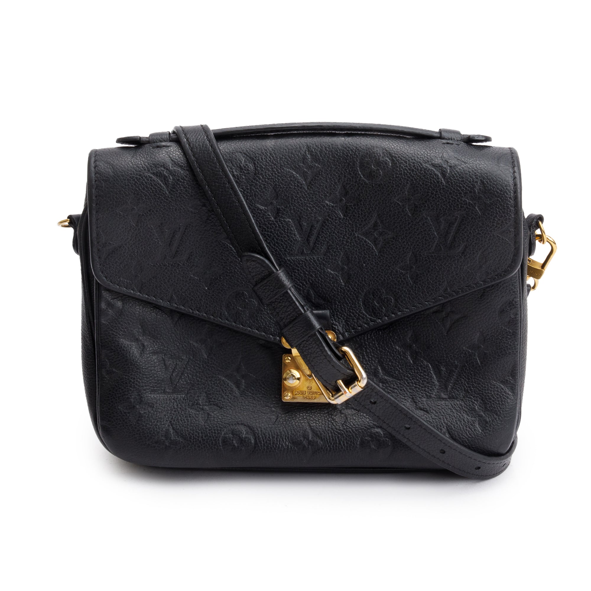 Louis Vuitton 2022 Black Monogram Empreinte Leather Pochette Metis