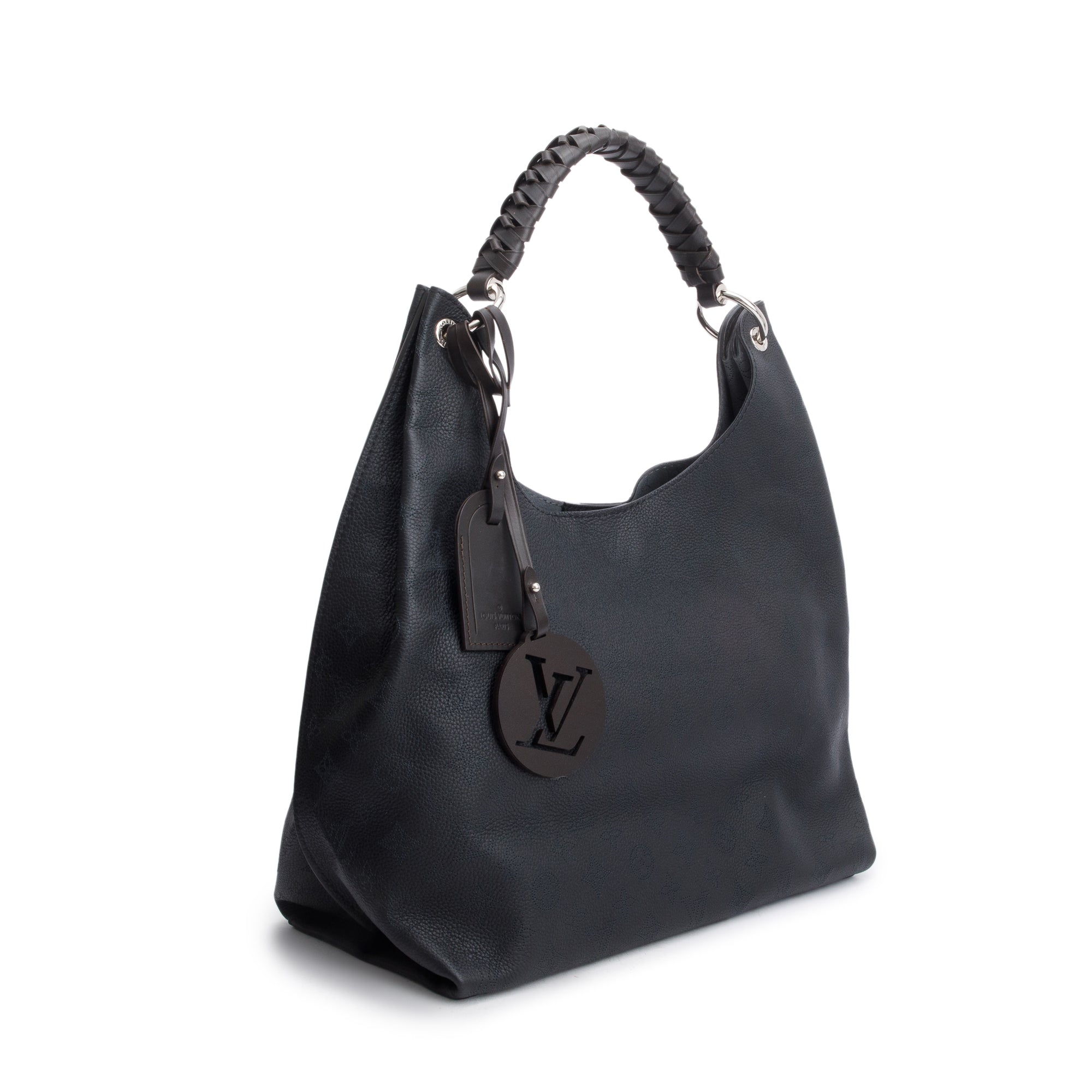 Louis Vuitton 2022 Black Monogram Mahina Carmel Hobo Bag