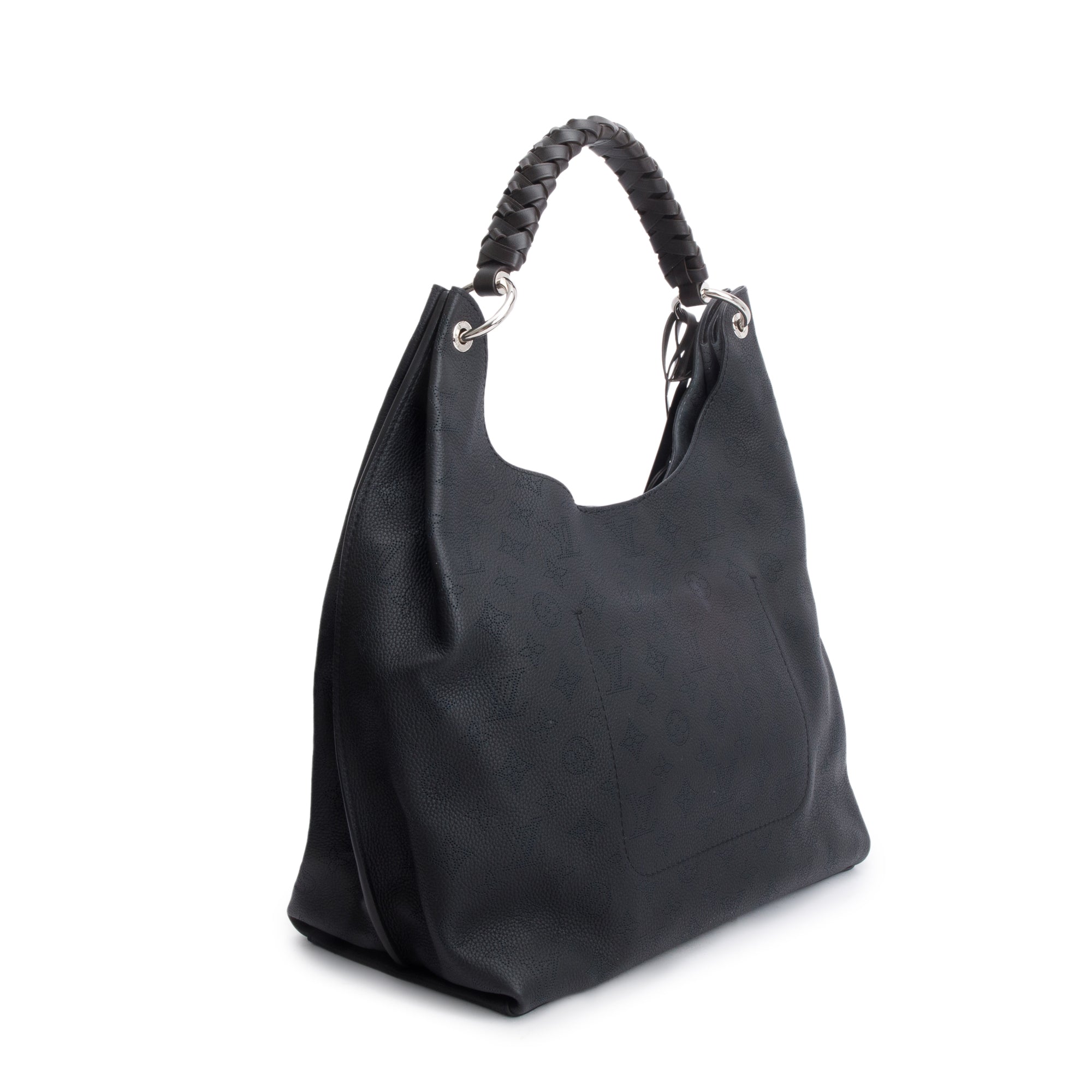 Louis Vuitton 2022 Black Monogram Mahina Carmel Hobo Bag