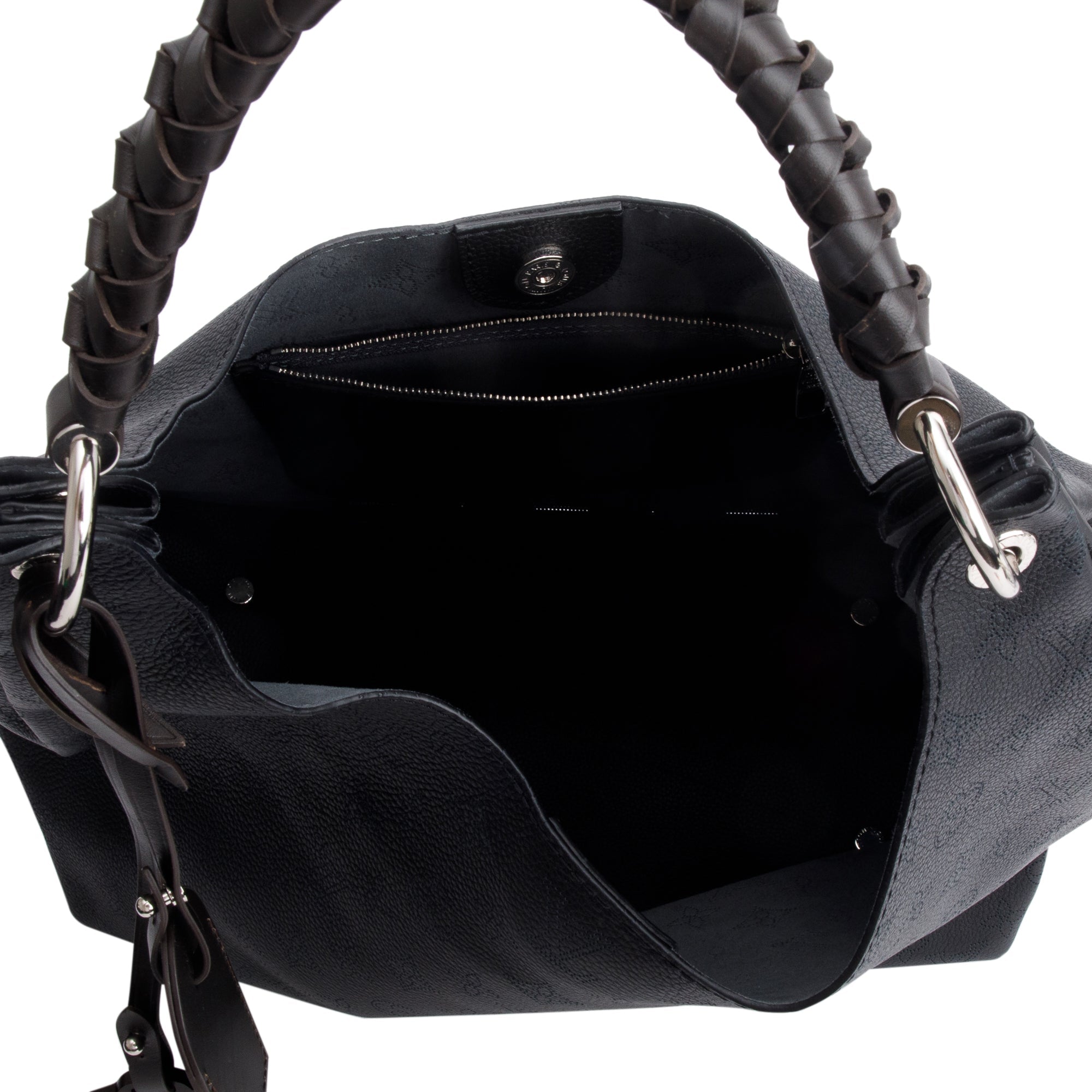 Louis Vuitton 2022 Black Monogram Mahina Carmel Hobo Bag
