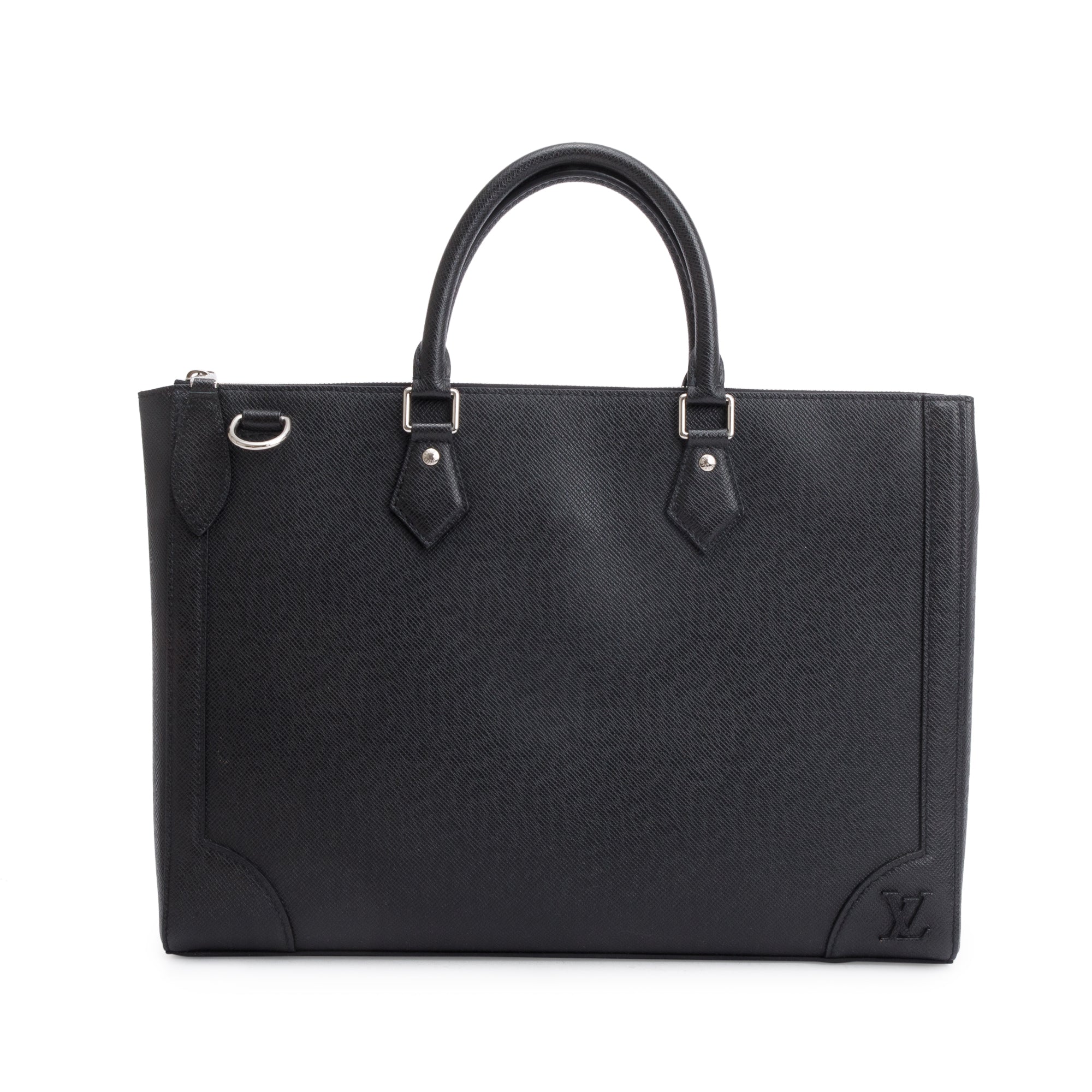 Louis Vuitton 2022 Black Taiga Leather Slim Briefcase NV w/ Strap