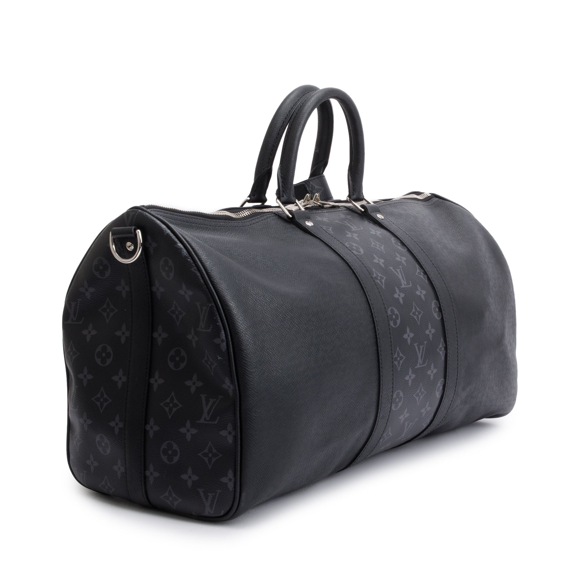 Louis Vuitton 2022 Black Taigarama Keepall Bandouliere 50