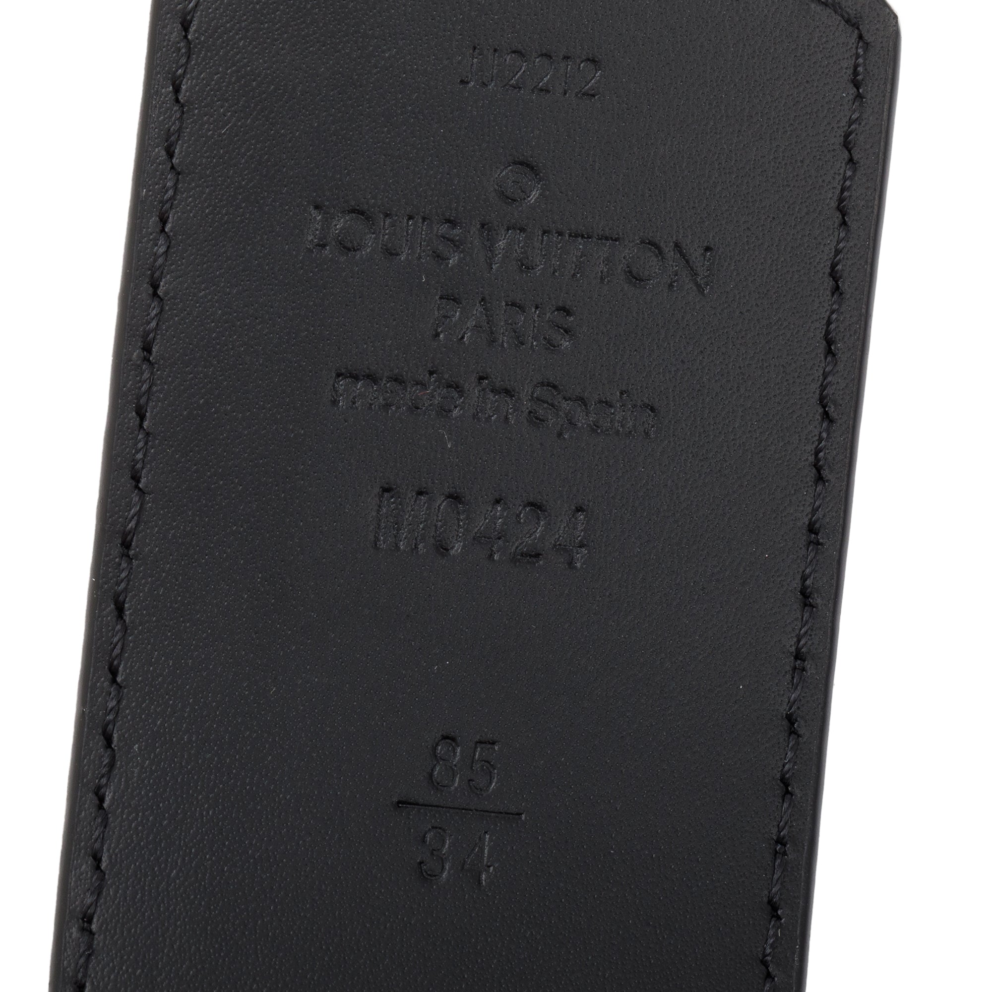 Louis Vuitton 2022 Black Taurillon & Calfskin Leather LV Initiales 40 MM Reversible Belt, Size 85 34