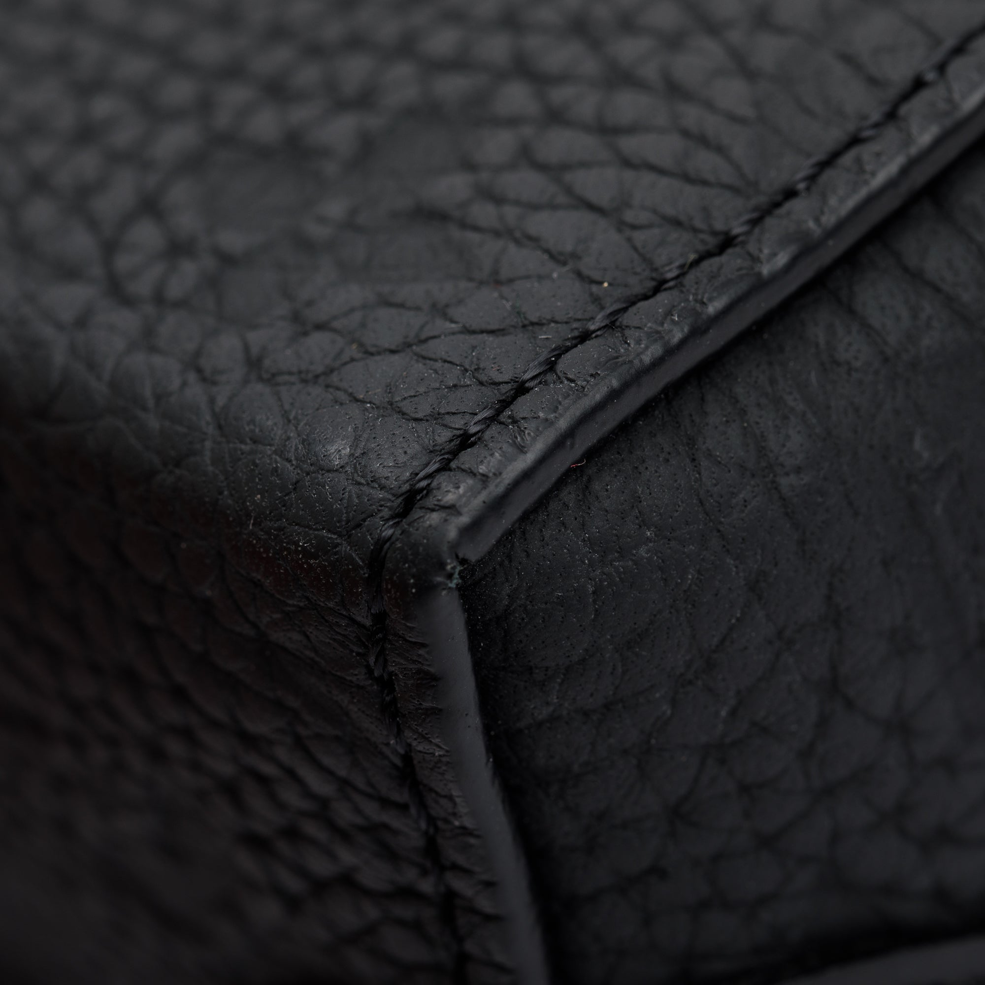 Louis Vuitton 2022 Black Taurillon Monogram Embossed Leather Soft Trunk Messenger Bag