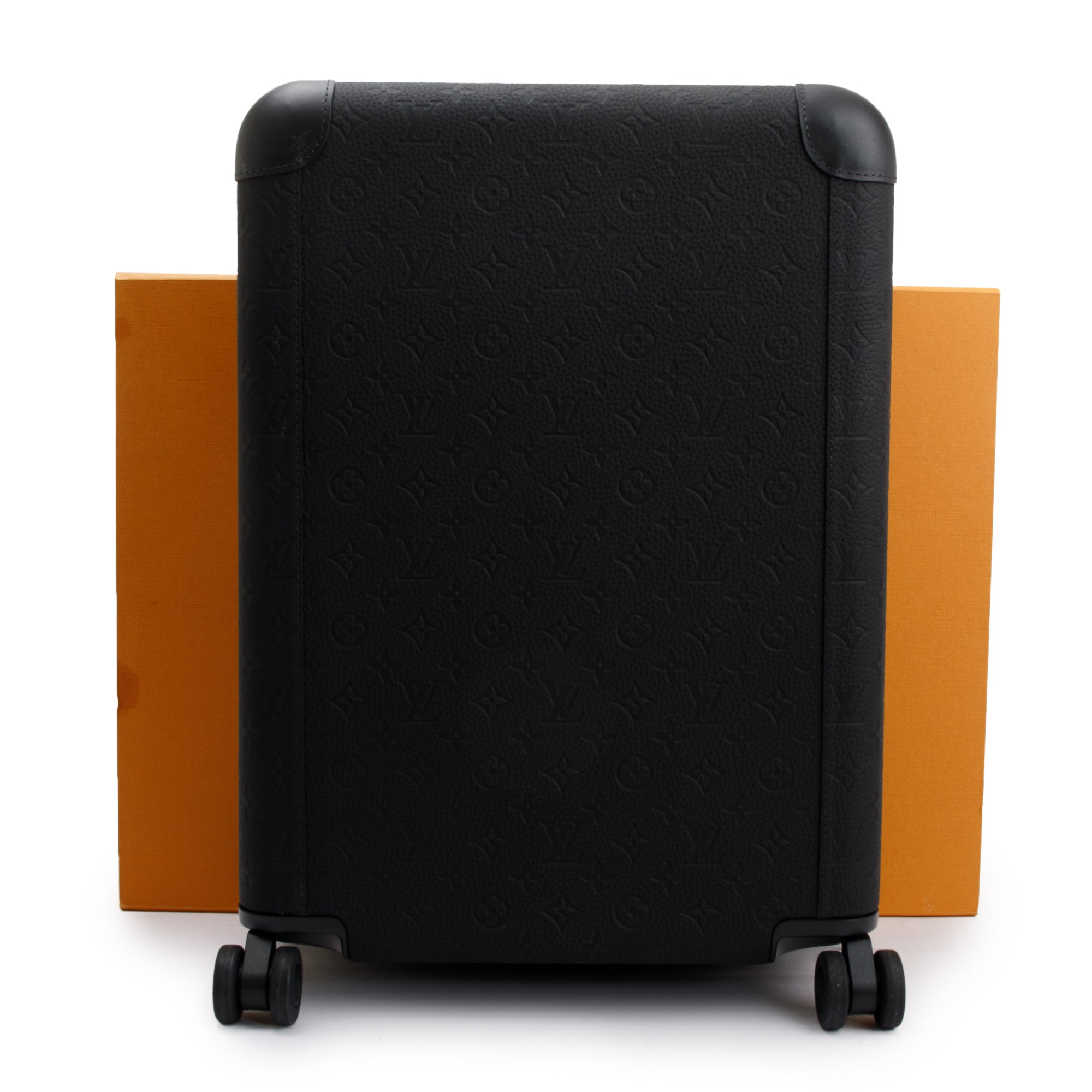 Louis Vuitton 2022 Black Taurillon Monogram Leather Horizon 55 Luggage w/ Box