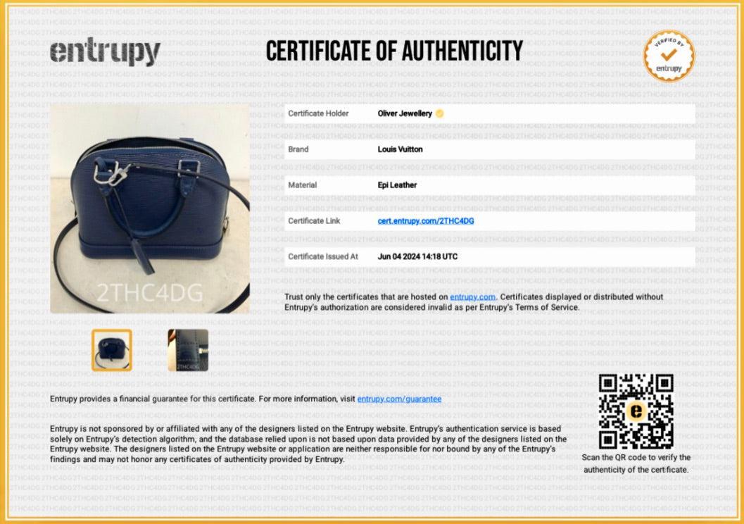 Louis Vuitton 2022 Blue Epi Leather Alma BB w/ Strap, Box & Receipt