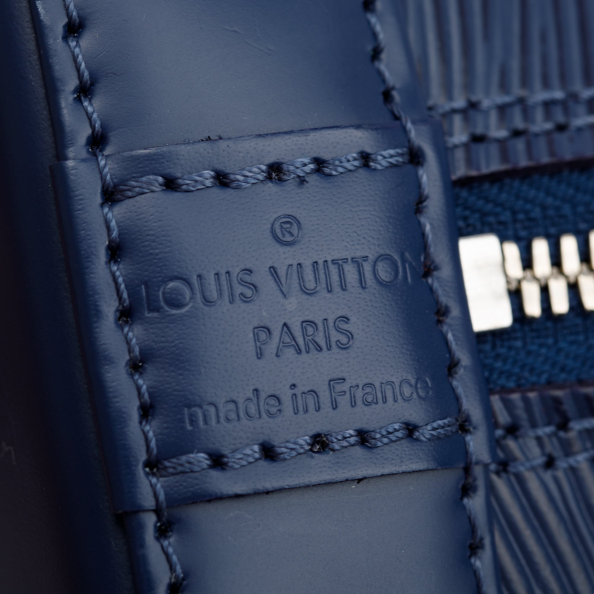 Louis Vuitton 2022 Blue Epi Leather Alma BB w/ Strap, Box & Receipt