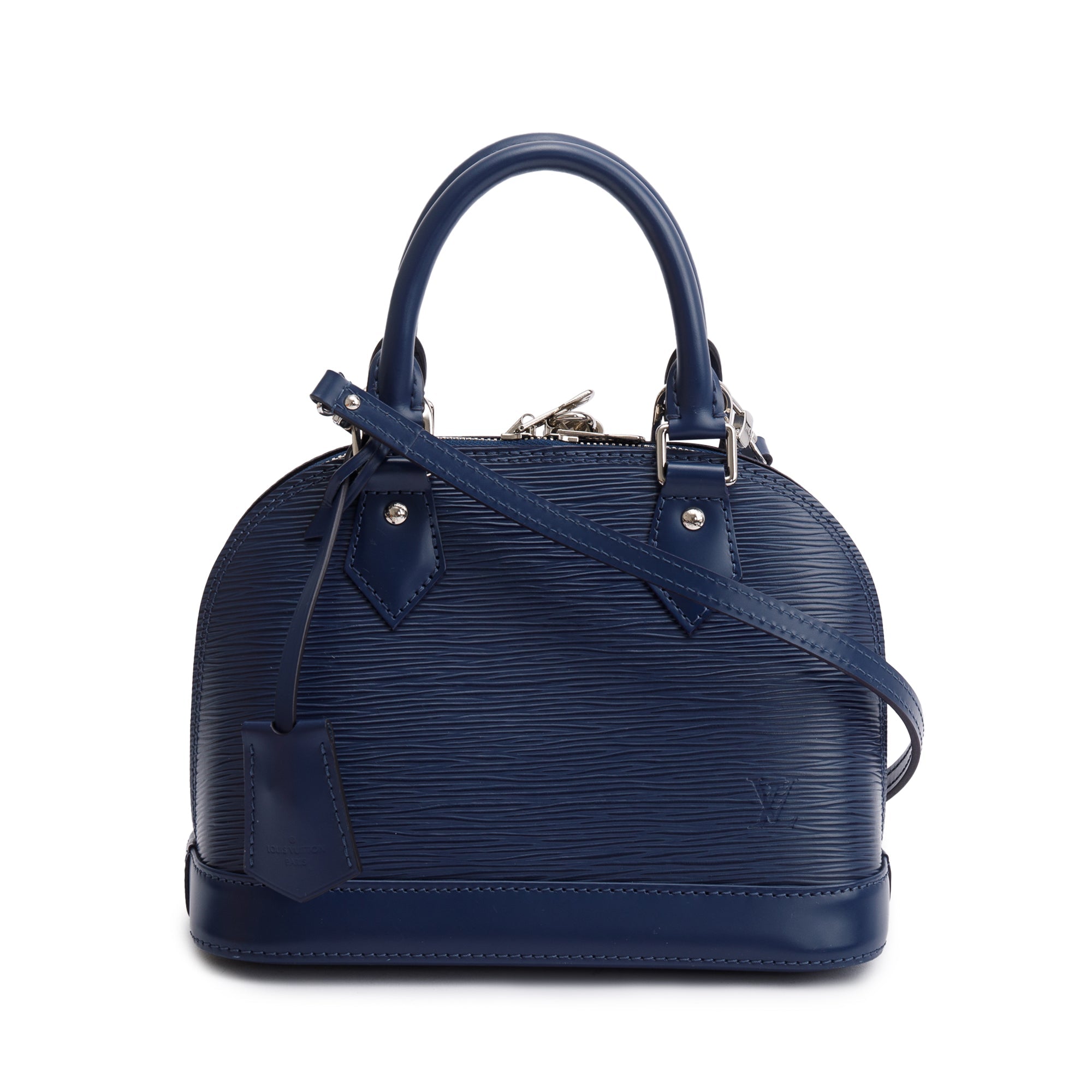 Louis Vuitton 2022 Blue Epi Leather Alma BB w/ Strap, Box & Receipt