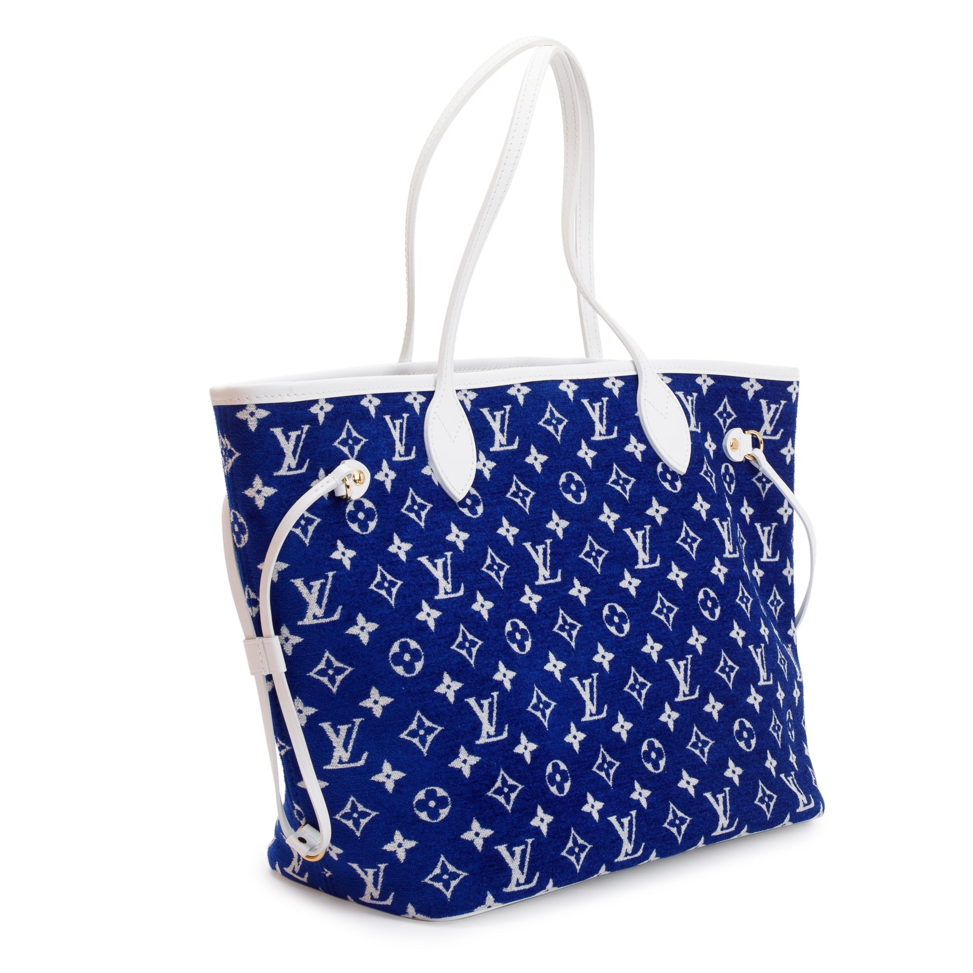 Louis Vuitton 2022 Blue Monogram Velvet Neverfull MM w/ Pouch & Box