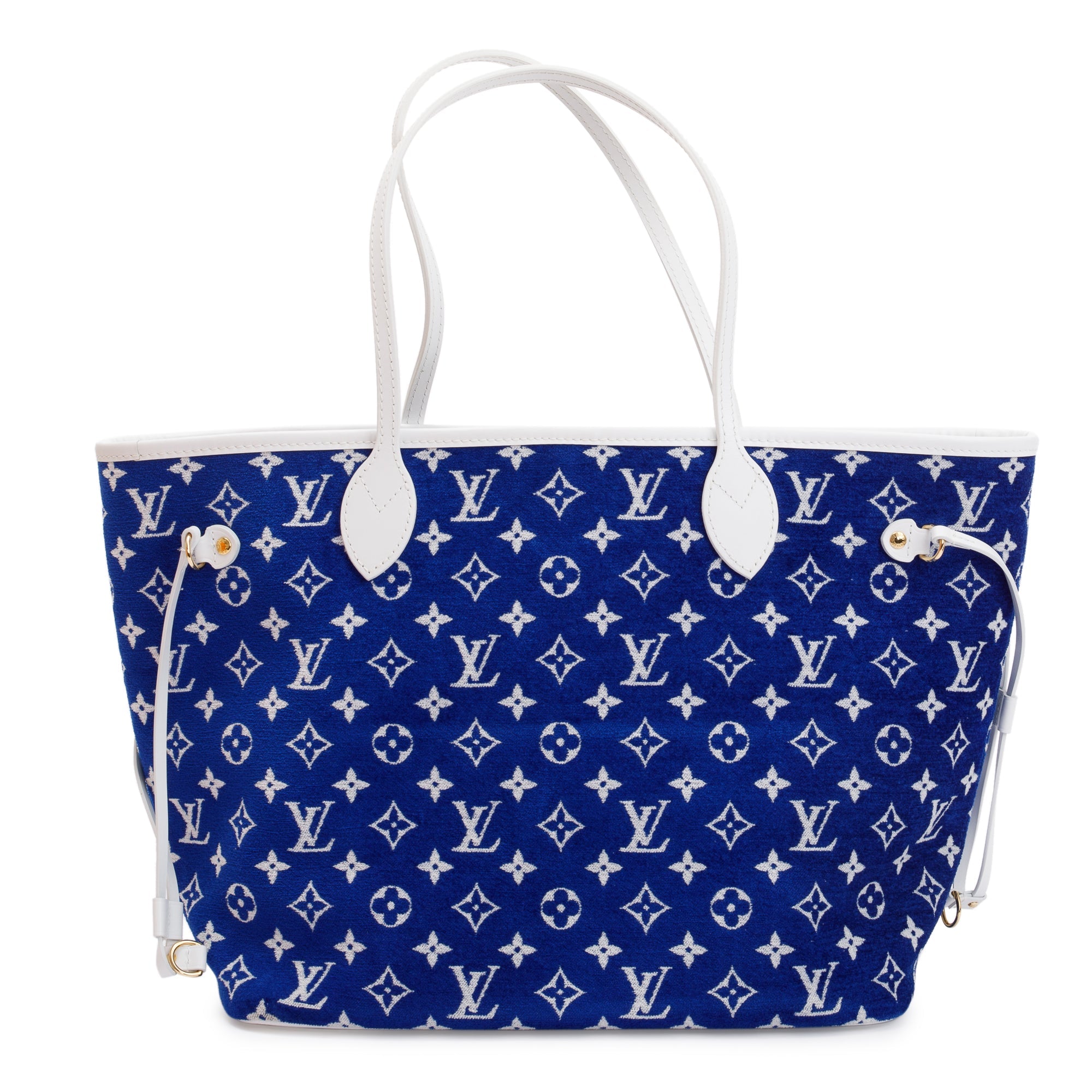 Louis Vuitton 2022 Blue Monogram Velvet Neverfull MM w/ Pouch & Box