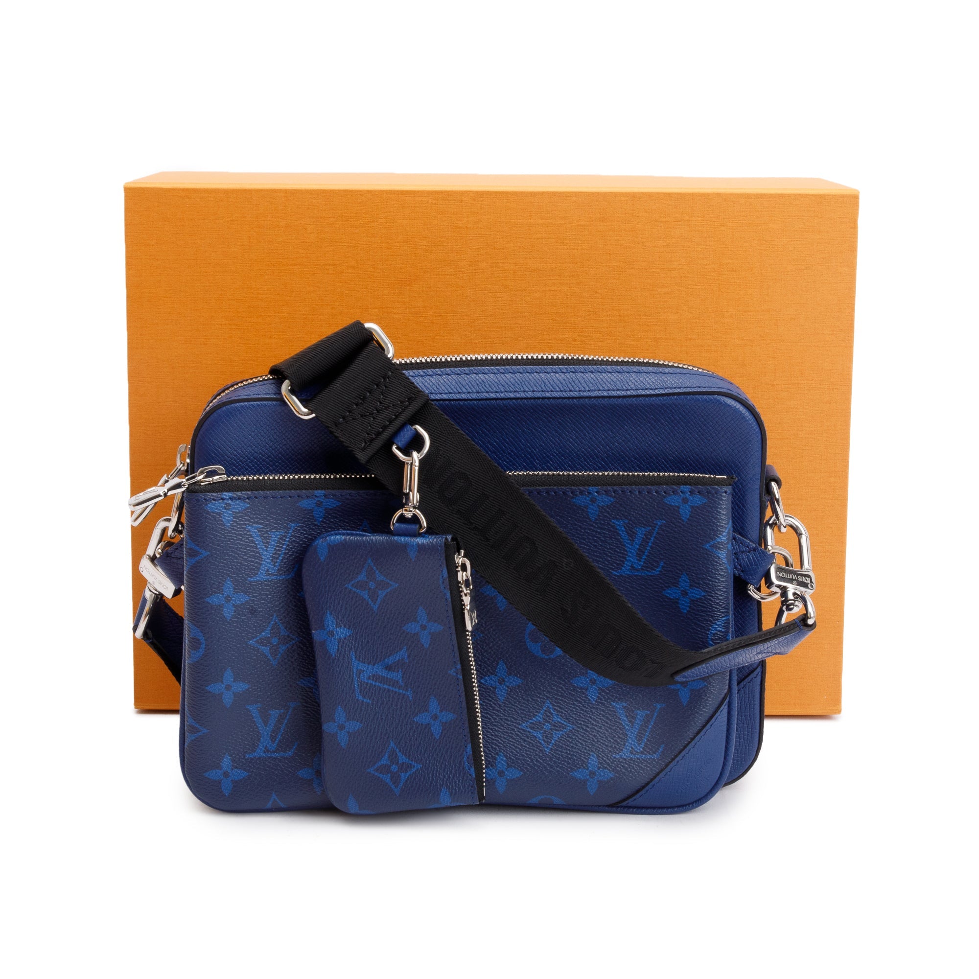 Louis Vuitton 2022 Blue Taigarama Trio Messenger Bag w/ Box