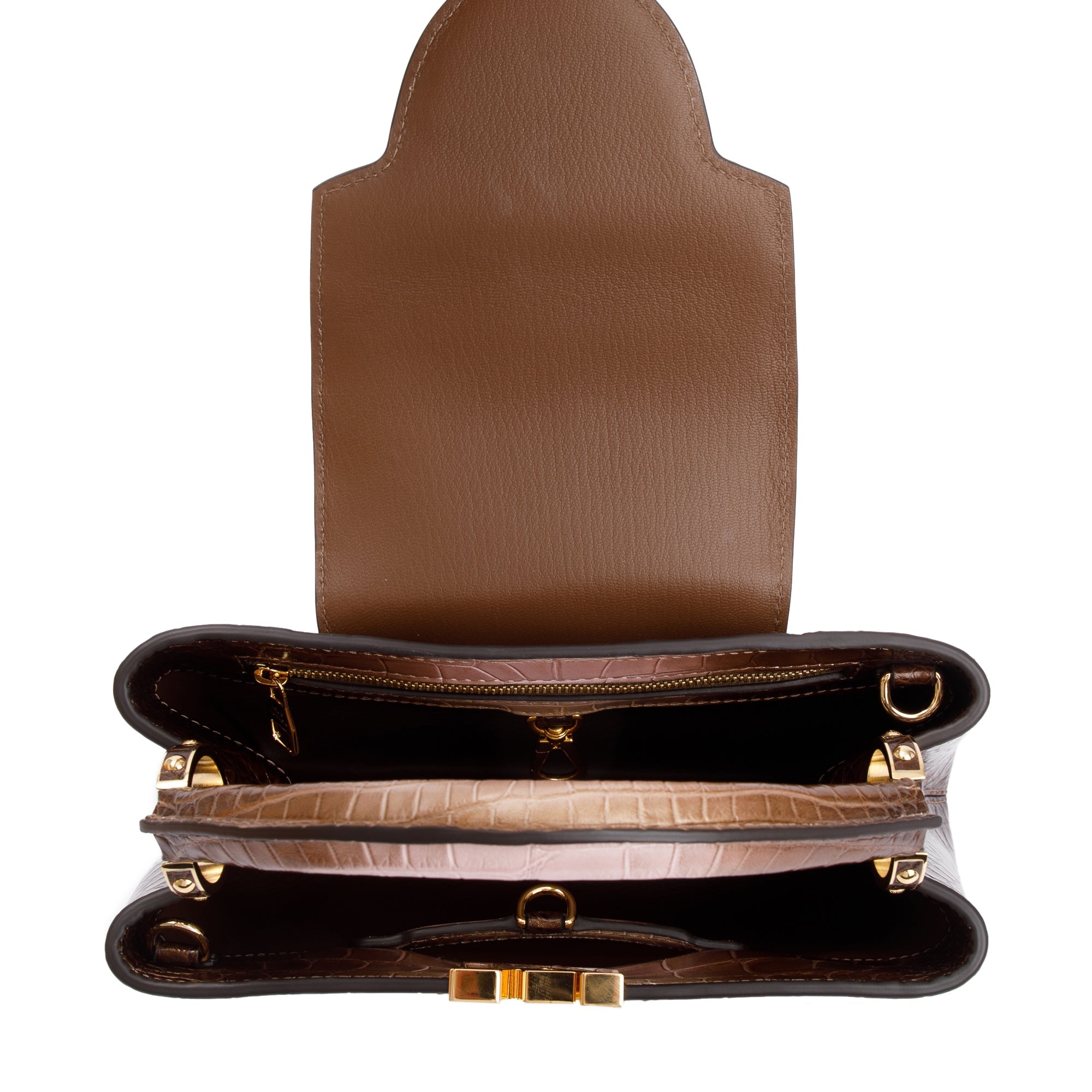 Louis Vuitton 2022 Brown/ Gold Alligator Ombre Capucines BB w/ Strap, Box & Papers