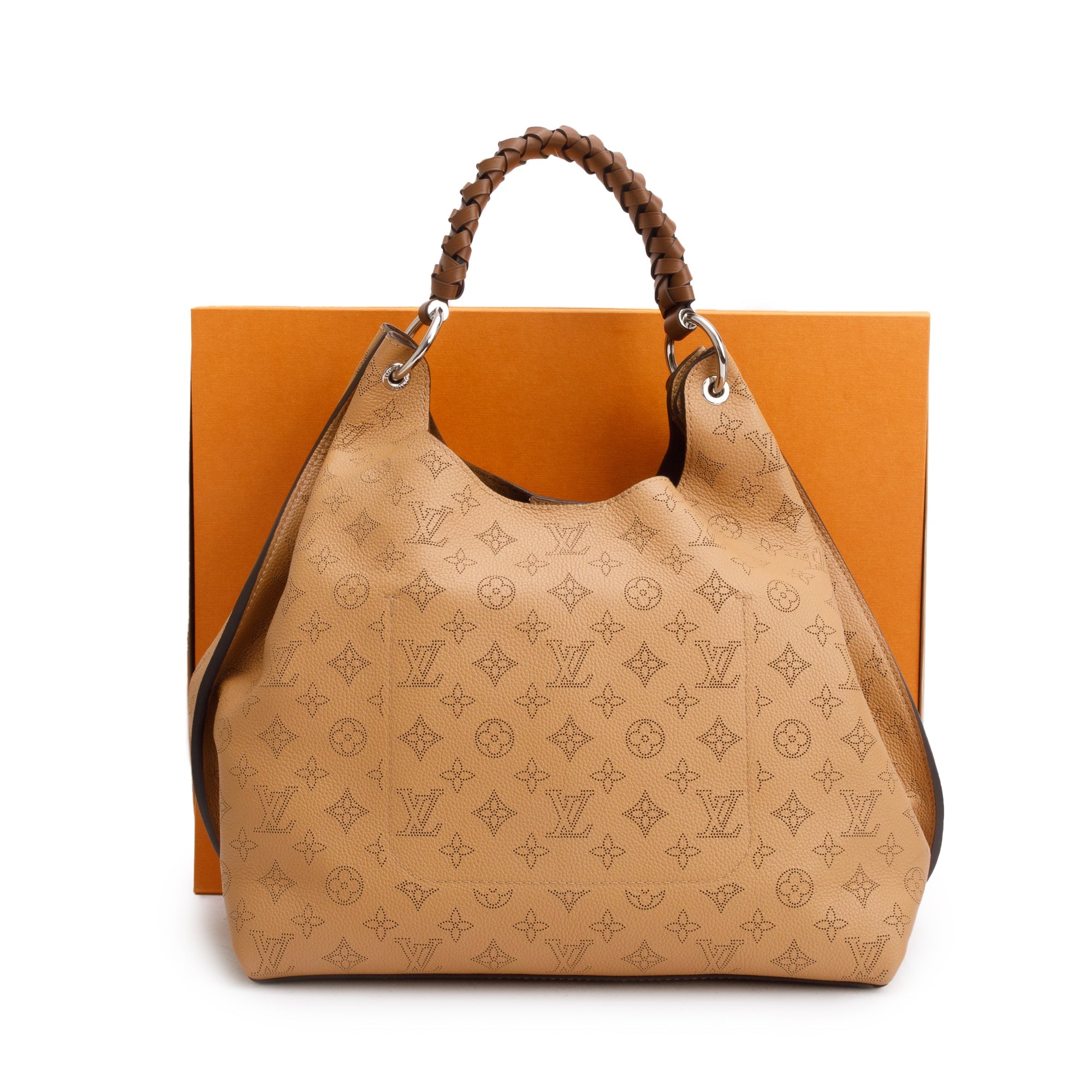 Louis Vuitton 2022 Brown Monogram Mahina Carmel Hobo Bag w/ Box