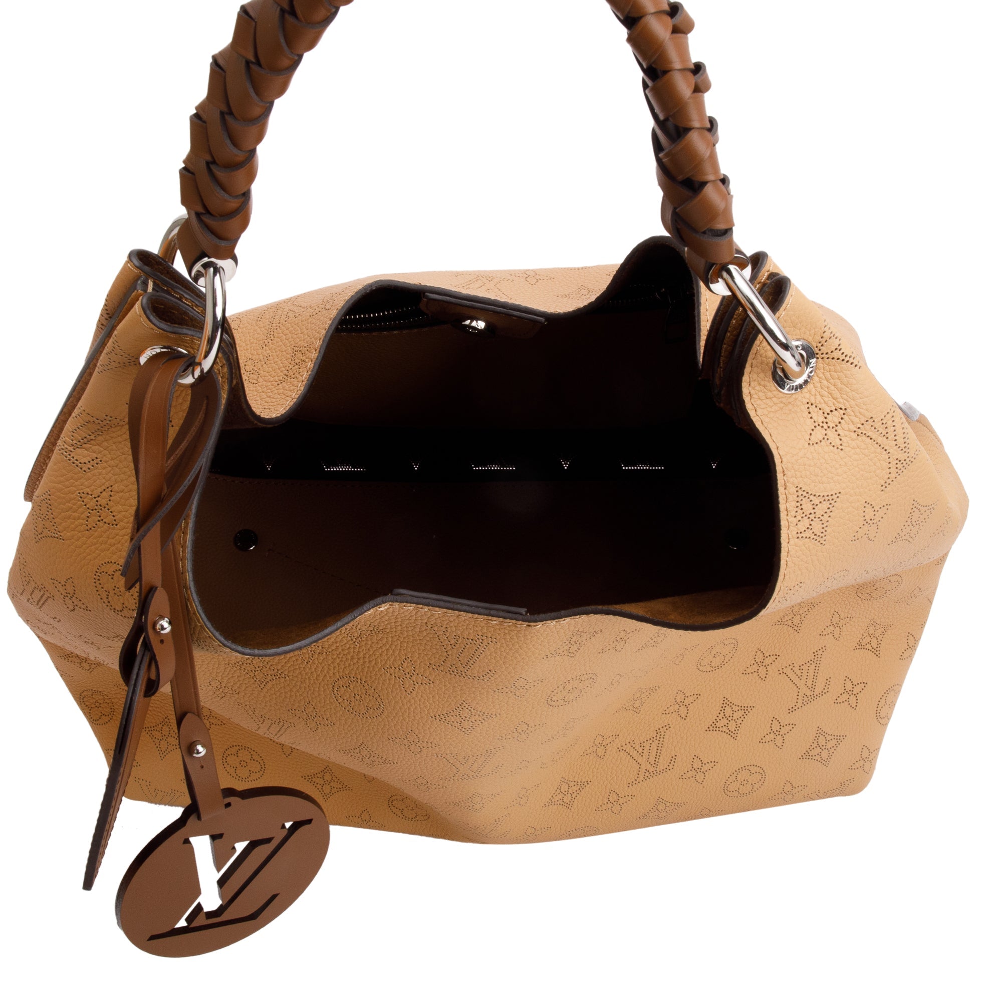 Louis Vuitton 2022 Brown Monogram Mahina Carmel Hobo Bag w/ Box