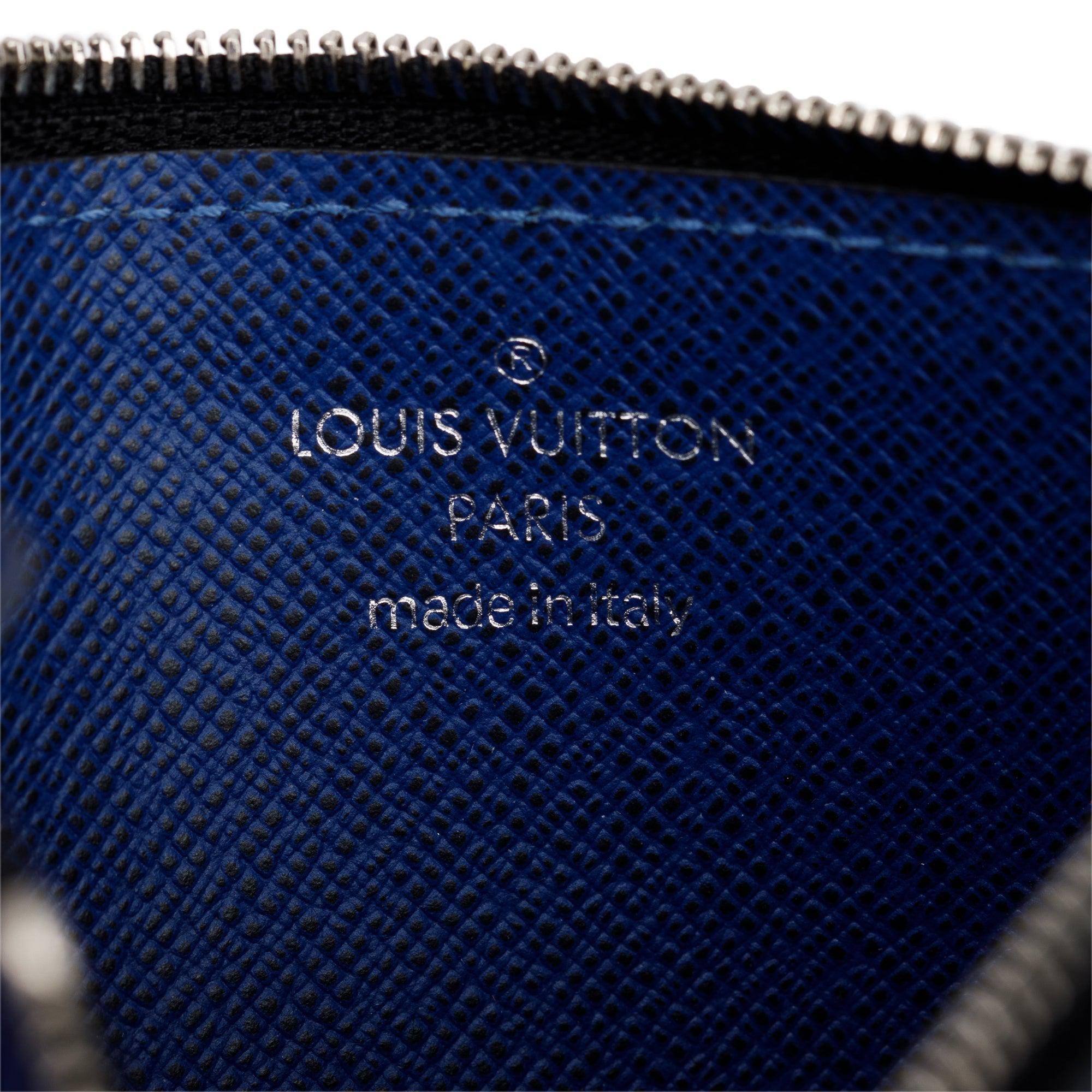 Louis Vuitton 2022 Cobalt Blue Monogram & Taigarama Leather Coin Card Holder