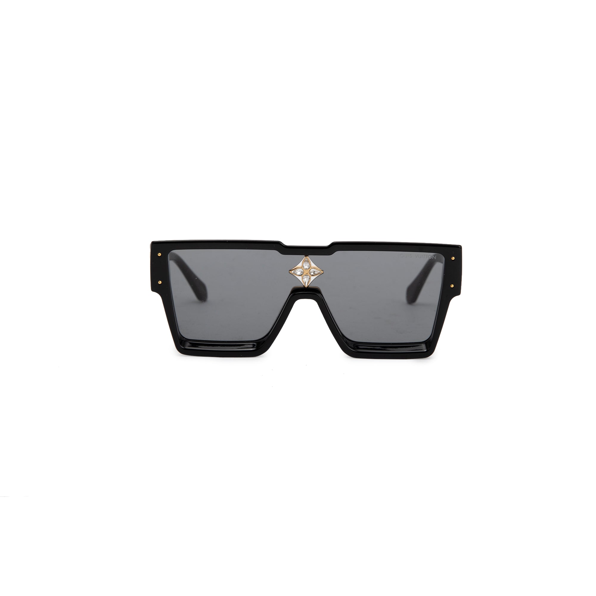 LOUIS VUITTON Z1578E Cyclone Sunglasses Black Swarovski Square